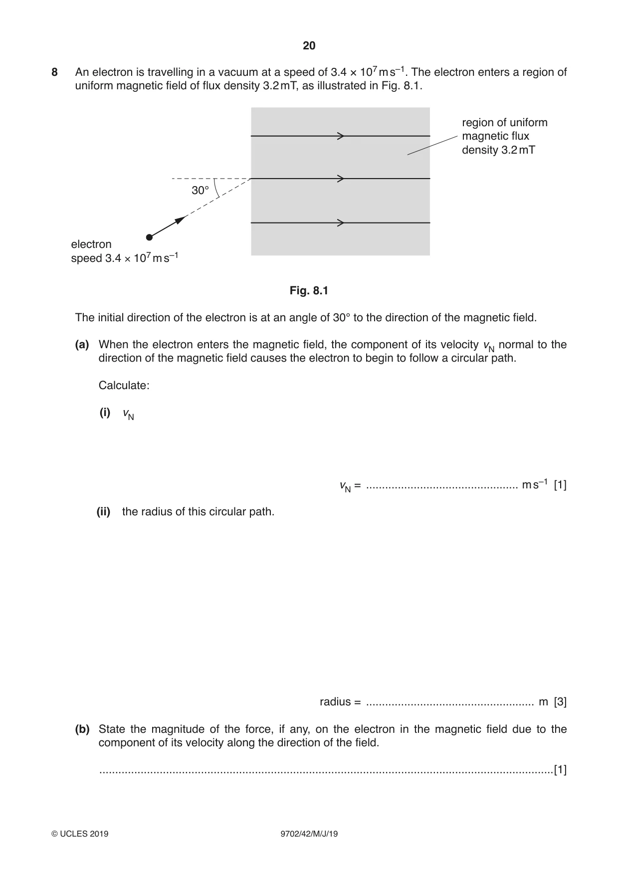 Cambridge A Level Physics 9702 2019 May/June Paper 4 · Variant 2 question paper, page 20 of 28
