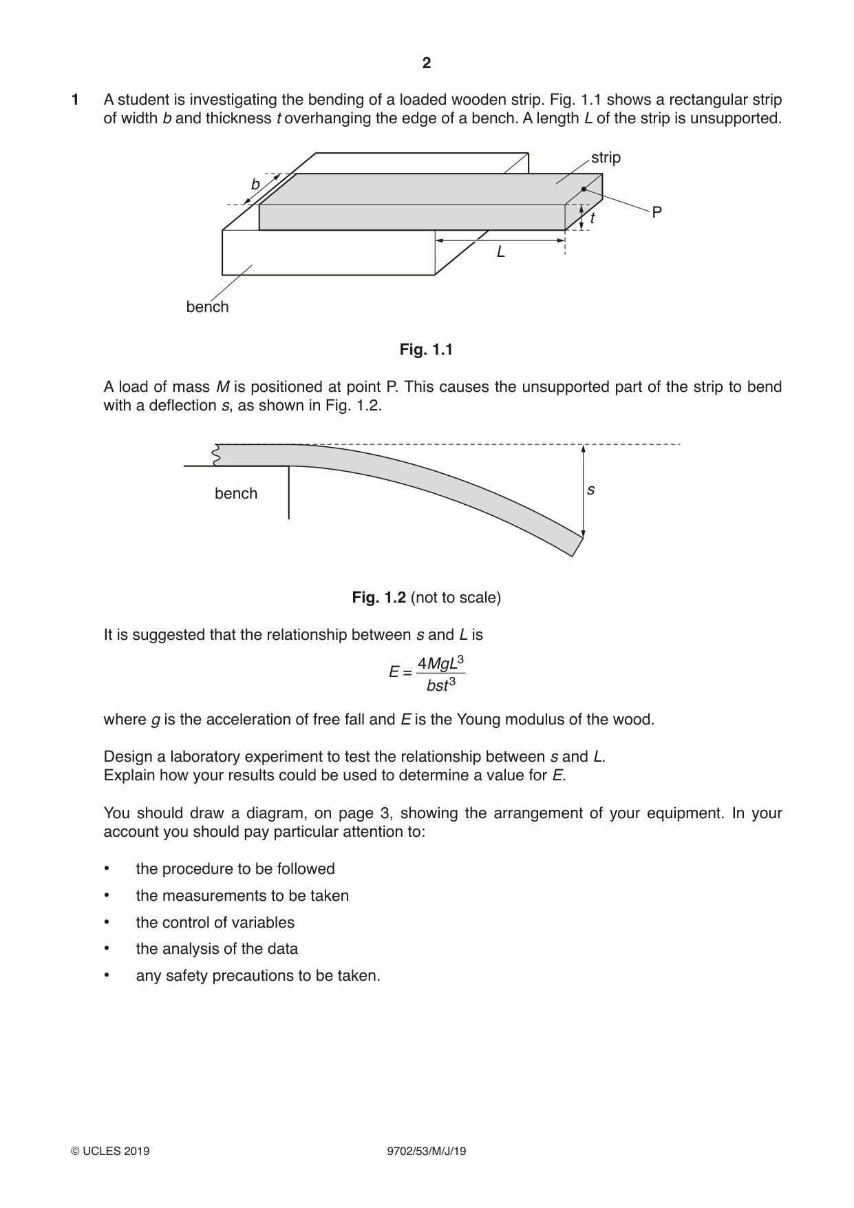 Cambridge A Level Physics 9702 2019 May/June Paper 5 · Variant 3 question paper, page 2 of 8
