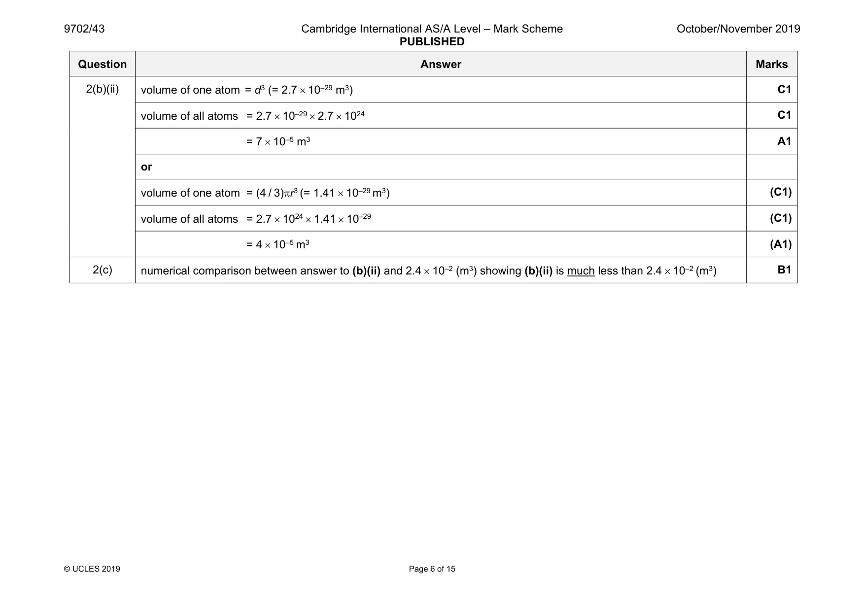 Mark scheme, page 6 of 15
