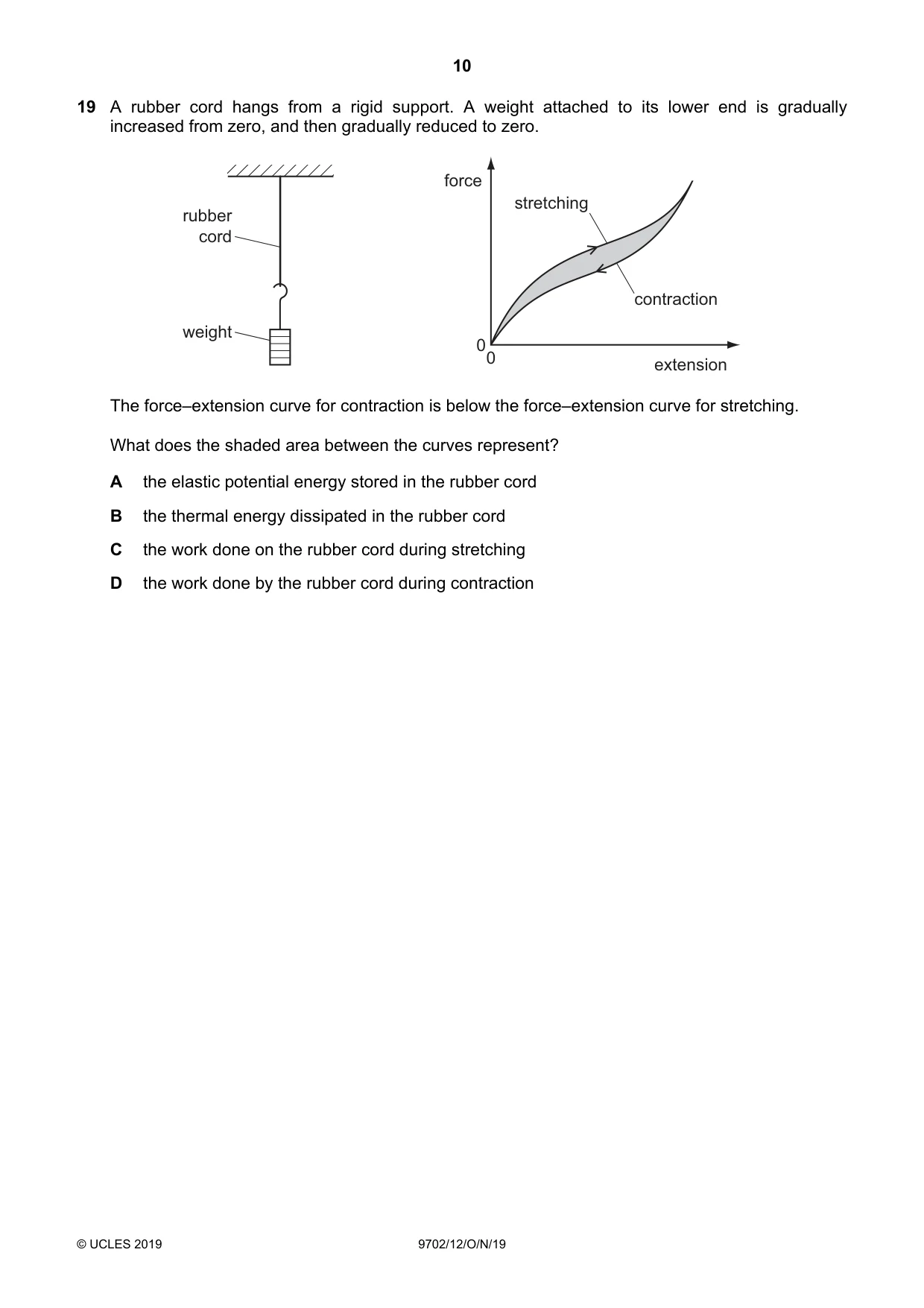 Cambridge A Level Physics 9702 2019 Oct/Nov Paper 1 · Variant 2 question paper, page 10 of 20