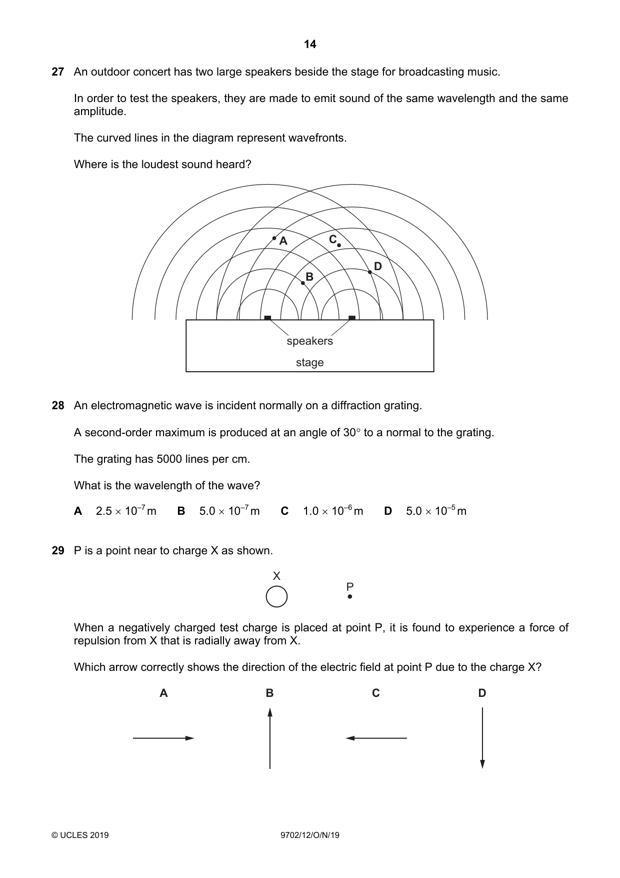 Cambridge A Level Physics 9702 2019 Oct/Nov Paper 1 · Variant 2 question paper, page 14 of 20