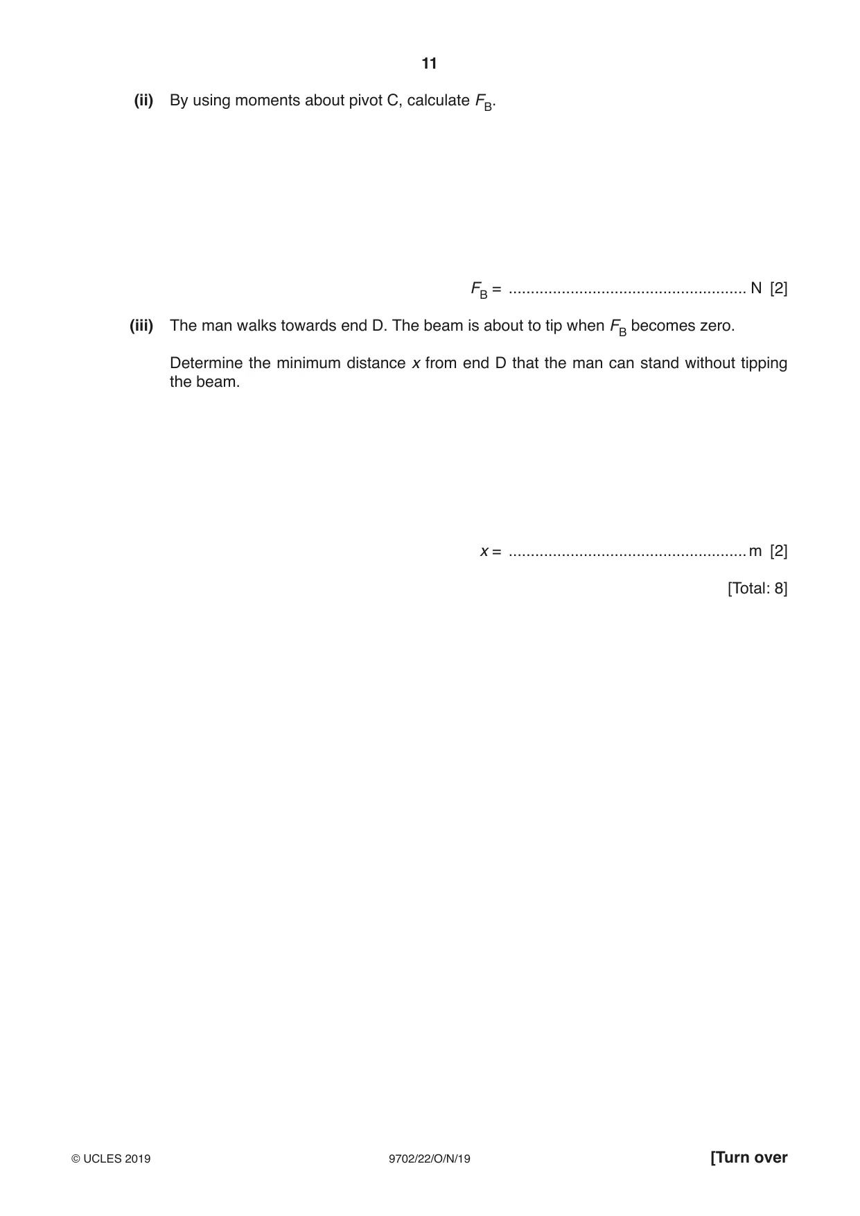 Cambridge A Level Physics 9702 2019 Oct/Nov Paper 2 · Variant 2 question paper, page 11 of 16
