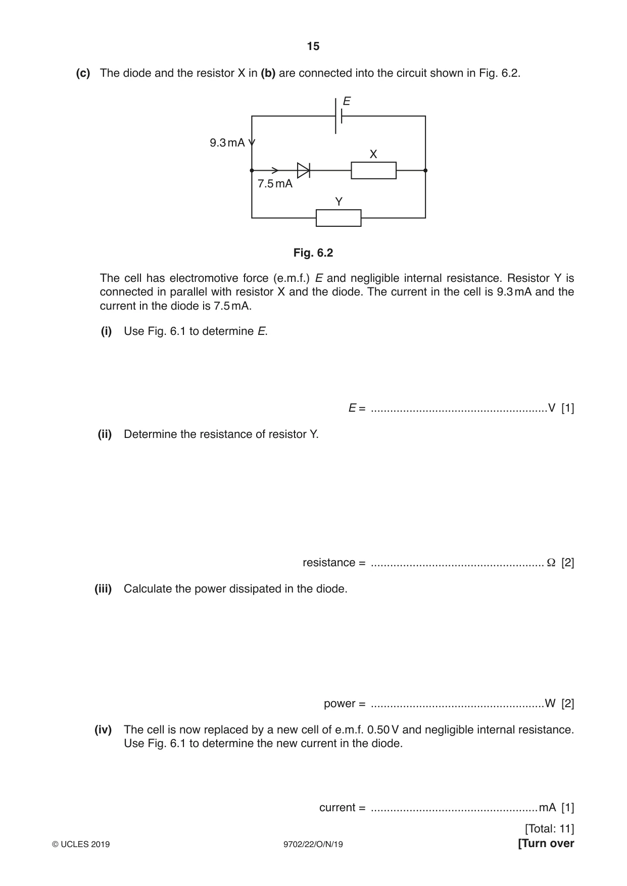 Cambridge A Level Physics 9702 2019 Oct/Nov Paper 2 · Variant 2 question paper, page 15 of 16