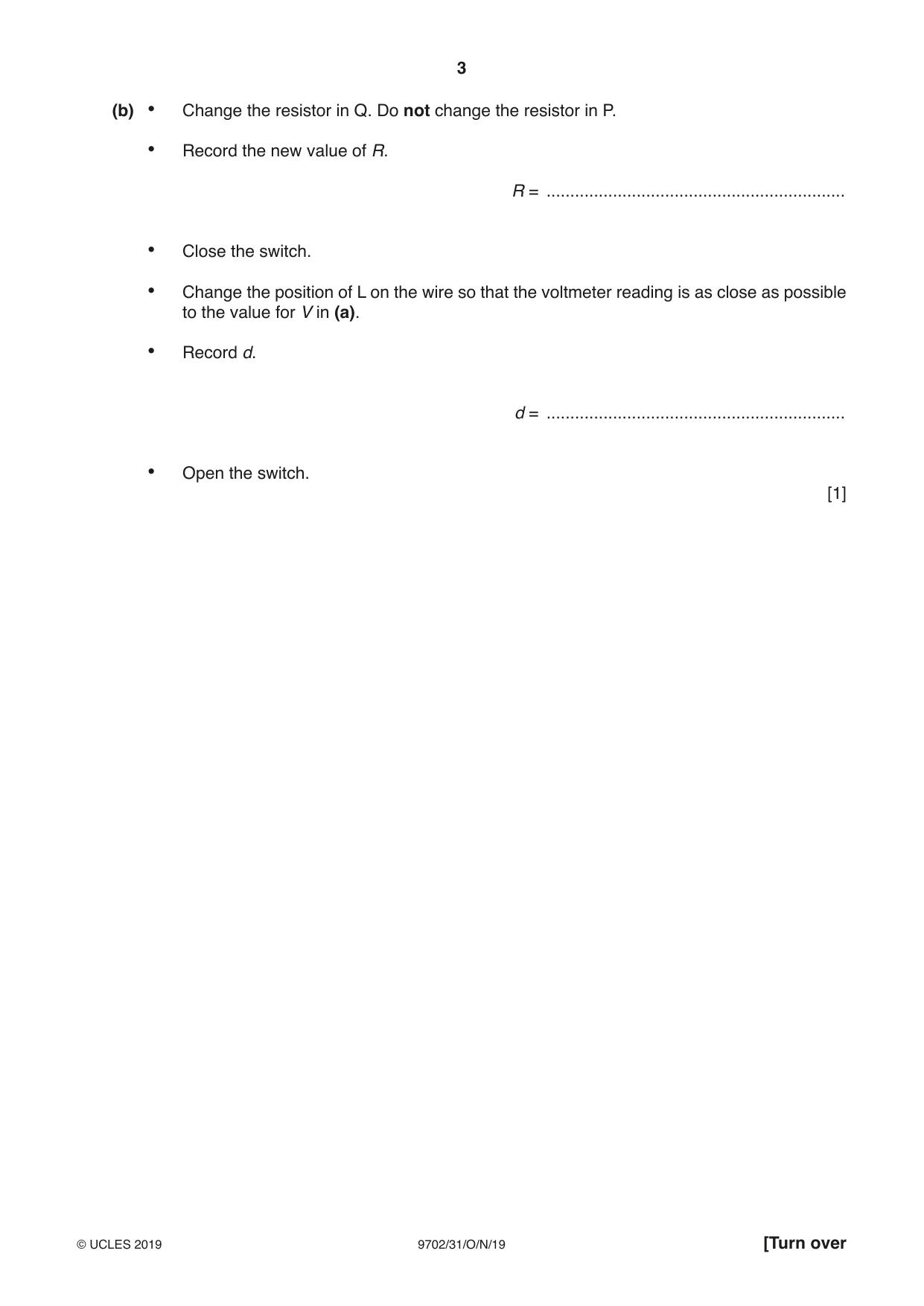 Cambridge A Level Physics 9702 2019 Oct/Nov Paper 3 · Variant 1 question paper, page 3 of 12
