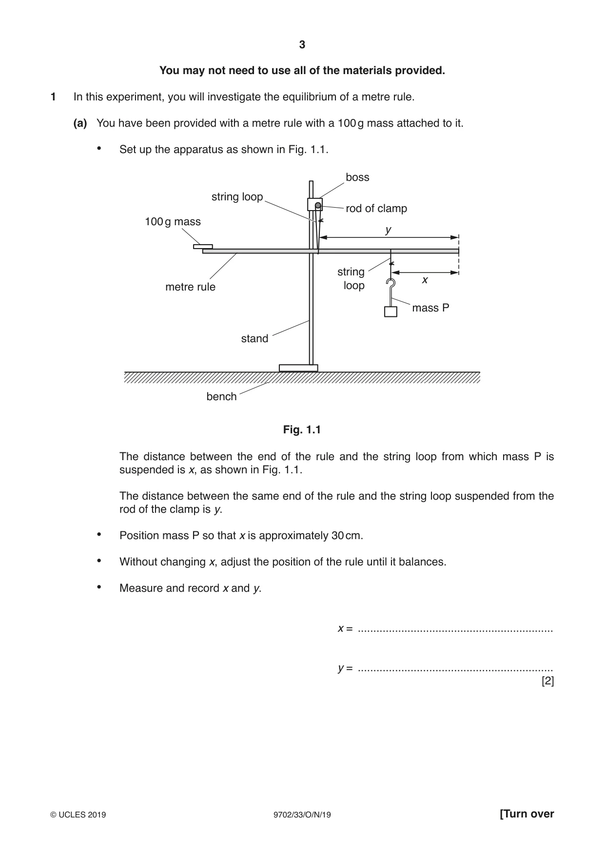 Cambridge A Level Physics 9702 2019 Oct/Nov Paper 3 · Variant 3 question paper, page 3 of 12