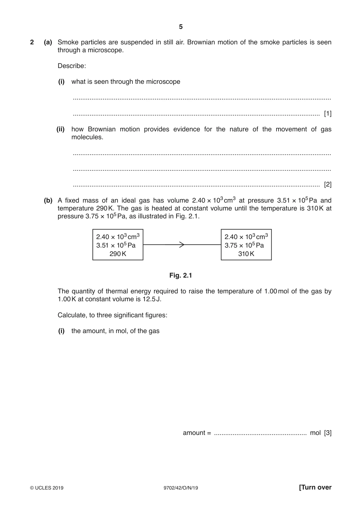 Cambridge A Level Physics 9702 2019 Oct/Nov Paper 4 · Variant 2 question paper, page 5 of 28