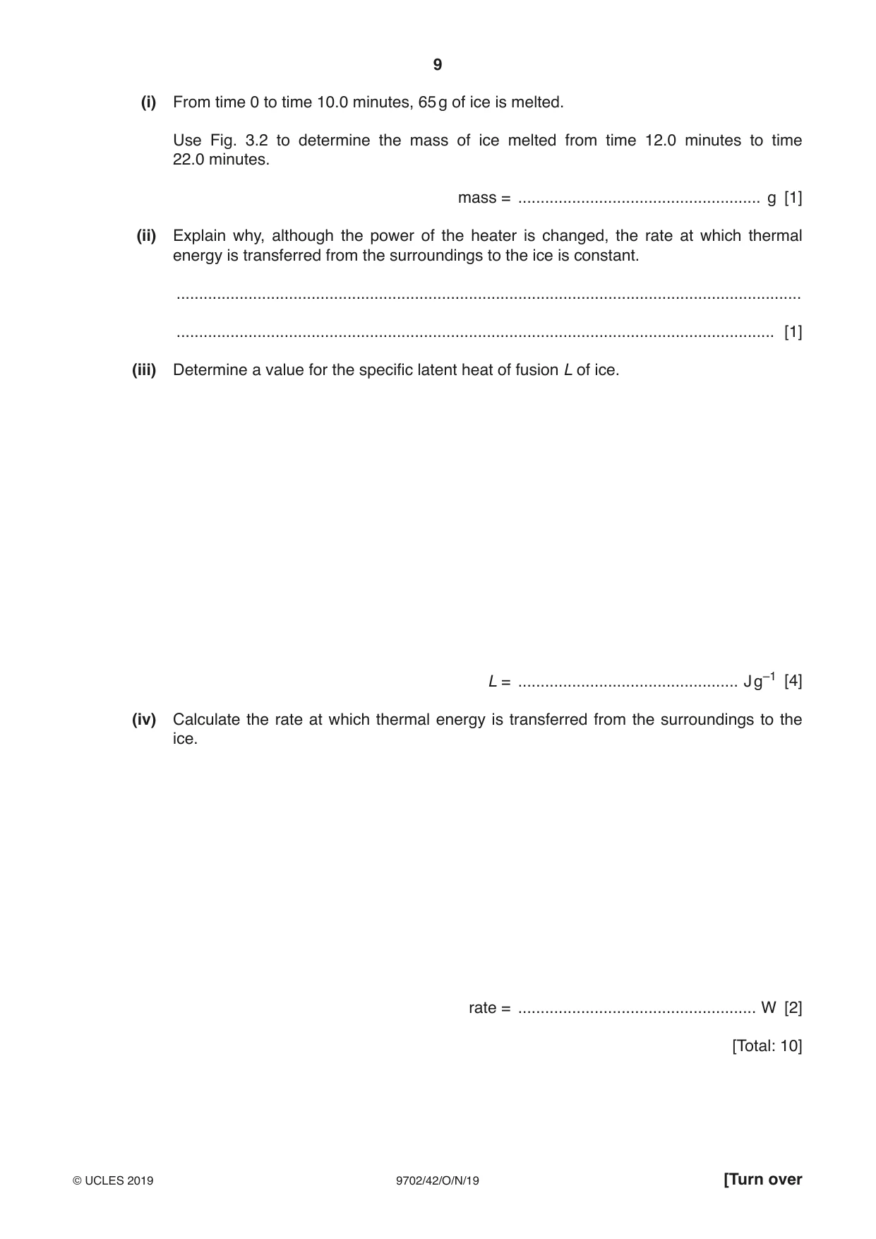Cambridge A Level Physics 9702 2019 Oct/Nov Paper 4 · Variant 2 question paper, page 9 of 28