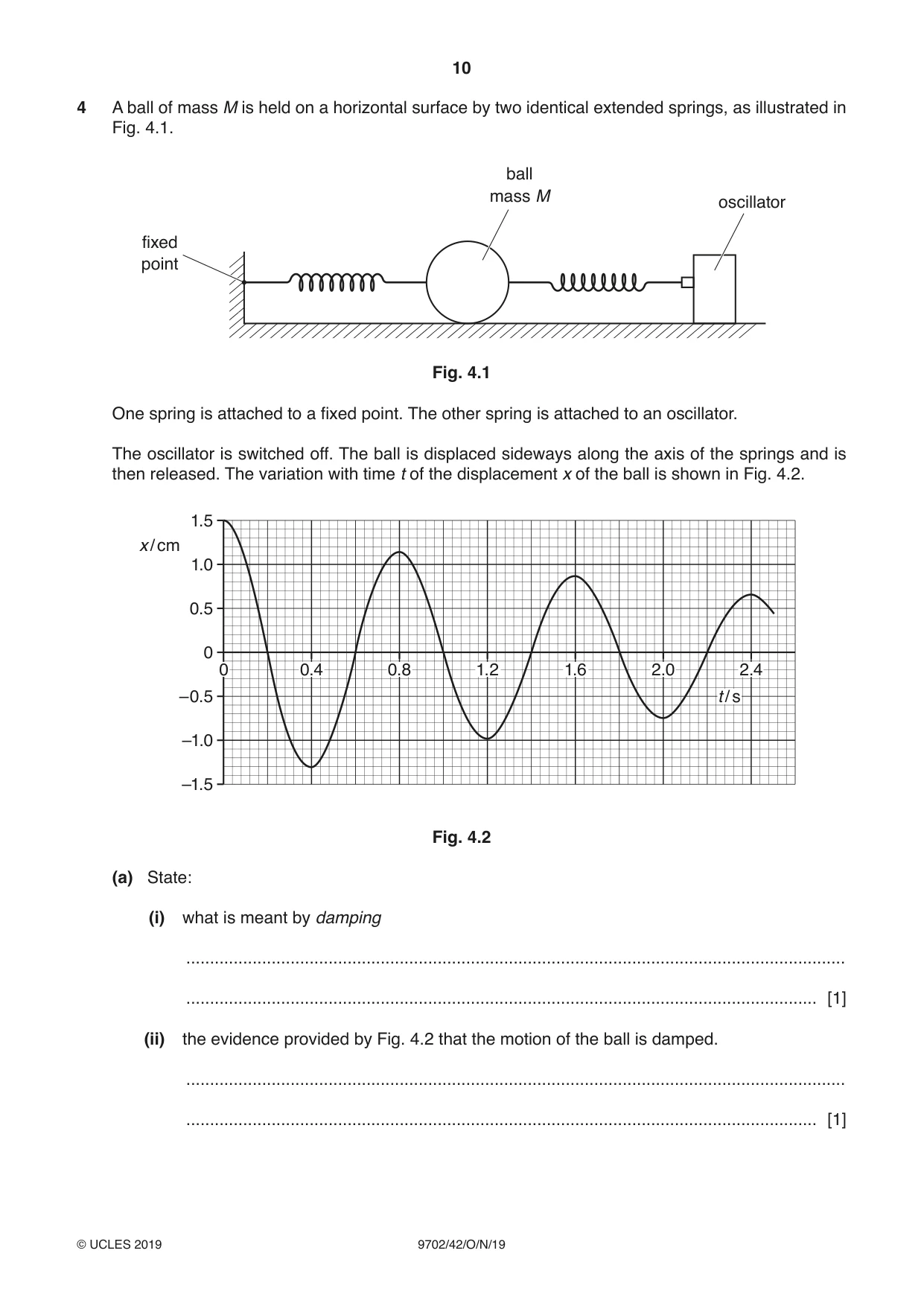 Cambridge A Level Physics 9702 2019 Oct/Nov Paper 4 · Variant 2 question paper, page 10 of 28
