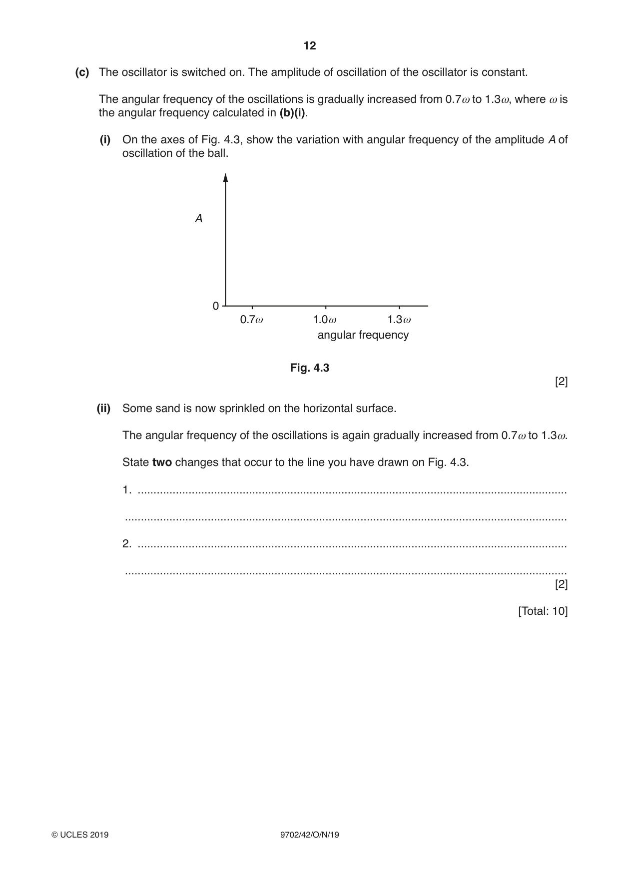 Cambridge A Level Physics 9702 2019 Oct/Nov Paper 4 · Variant 2 question paper, page 12 of 28
