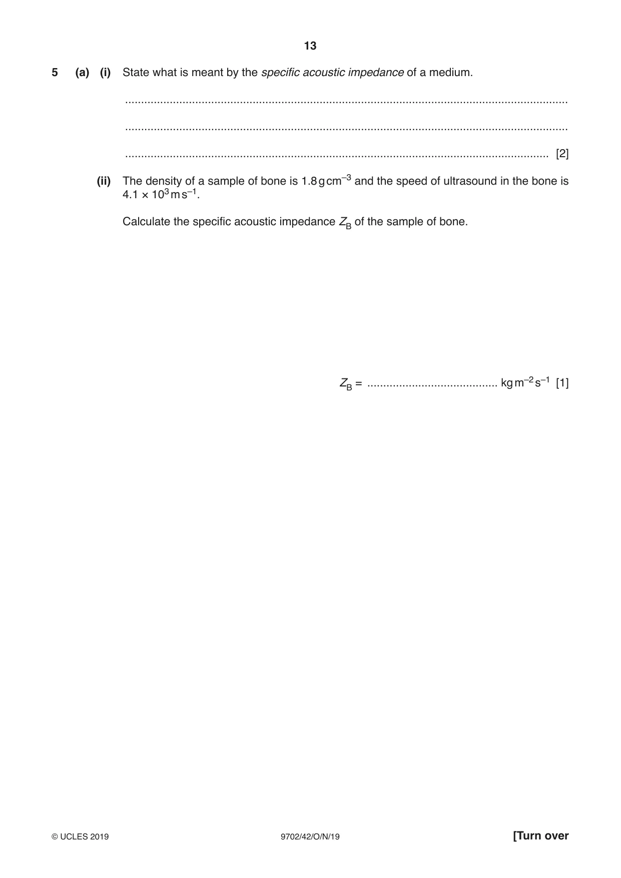 Cambridge A Level Physics 9702 2019 Oct/Nov Paper 4 · Variant 2 question paper, page 13 of 28