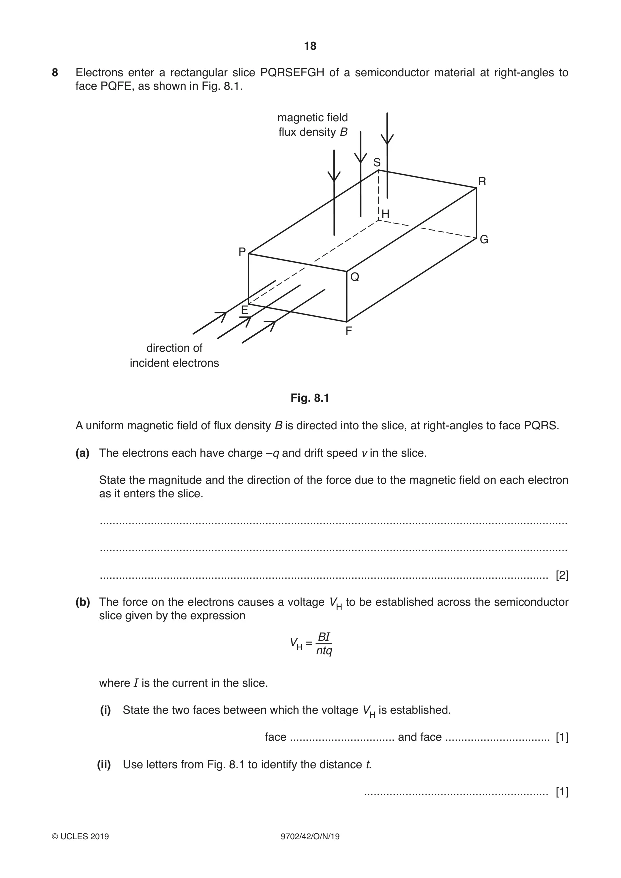 Cambridge A Level Physics 9702 2019 Oct/Nov Paper 4 · Variant 2 question paper, page 18 of 28