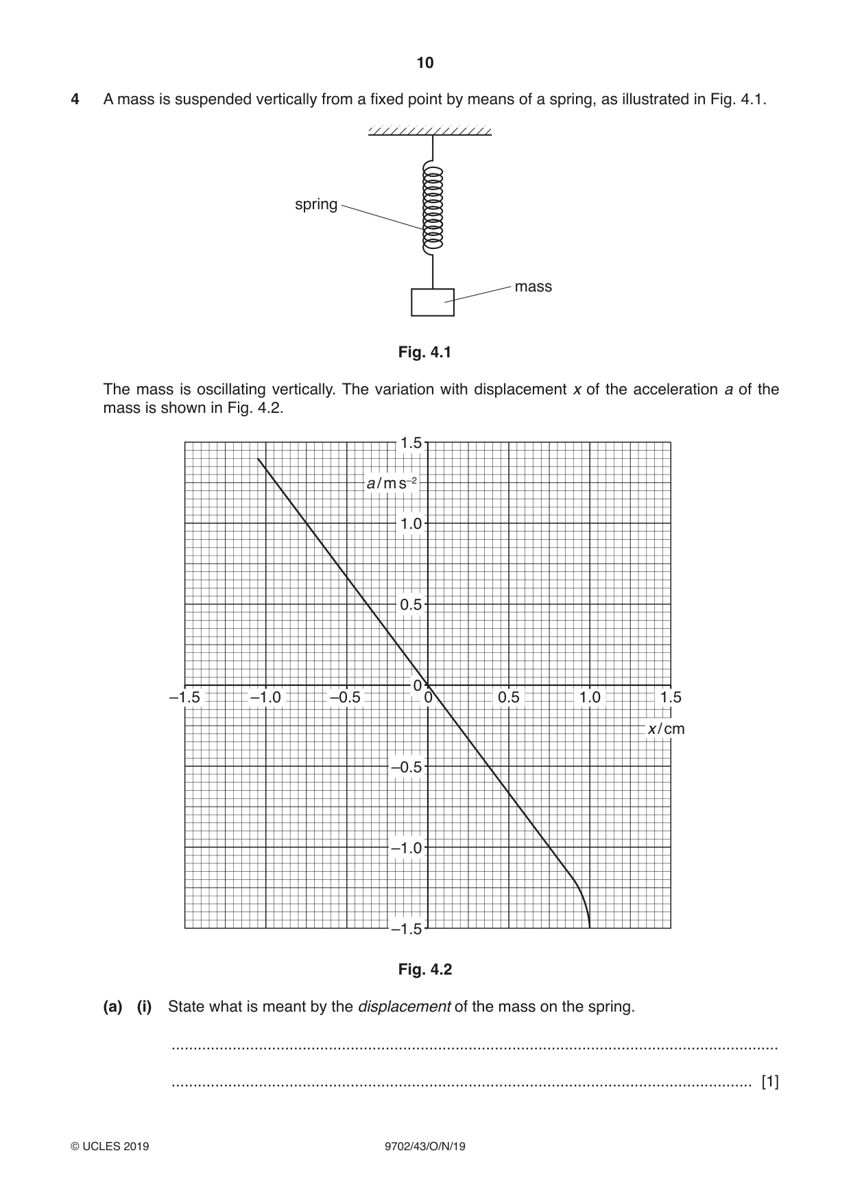 Cambridge A Level Physics 9702 2019 Oct/Nov Paper 4 · Variant 3 question paper, page 10 of 28