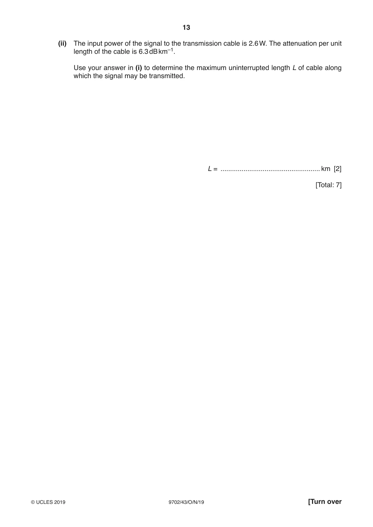 Cambridge A Level Physics 9702 2019 Oct/Nov Paper 4 · Variant 3 question paper, page 13 of 28
