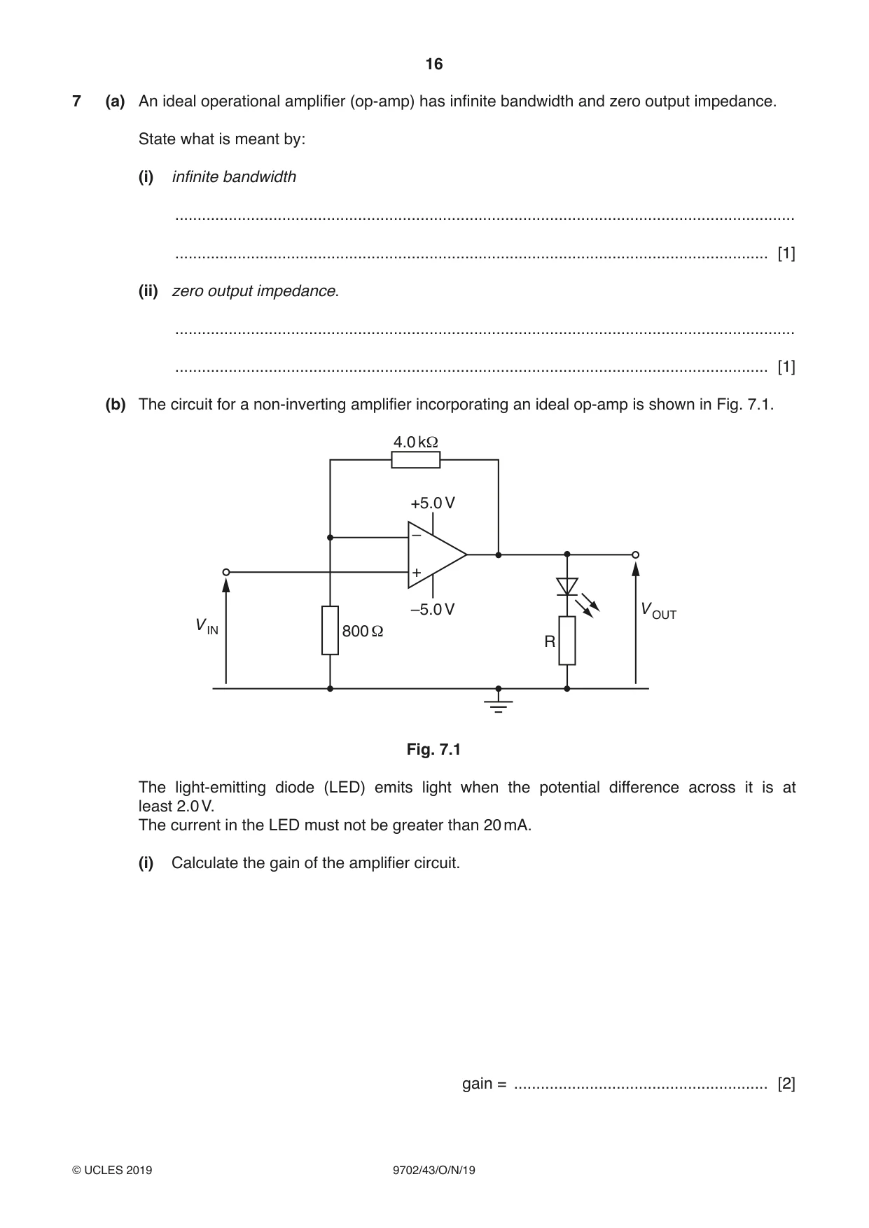 Cambridge A Level Physics 9702 2019 Oct/Nov Paper 4 · Variant 3 question paper, page 16 of 28