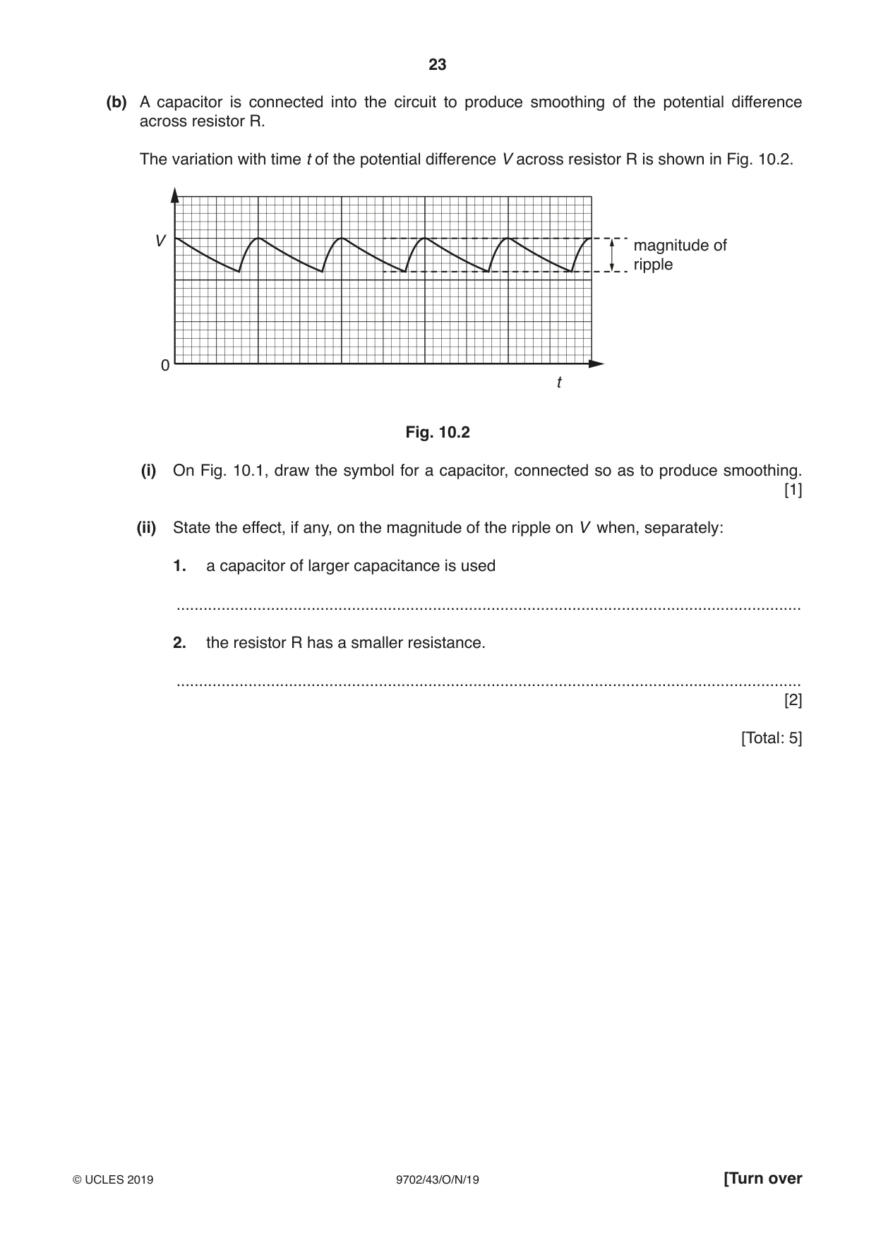 Cambridge A Level Physics 9702 2019 Oct/Nov Paper 4 · Variant 3 question paper, page 23 of 28