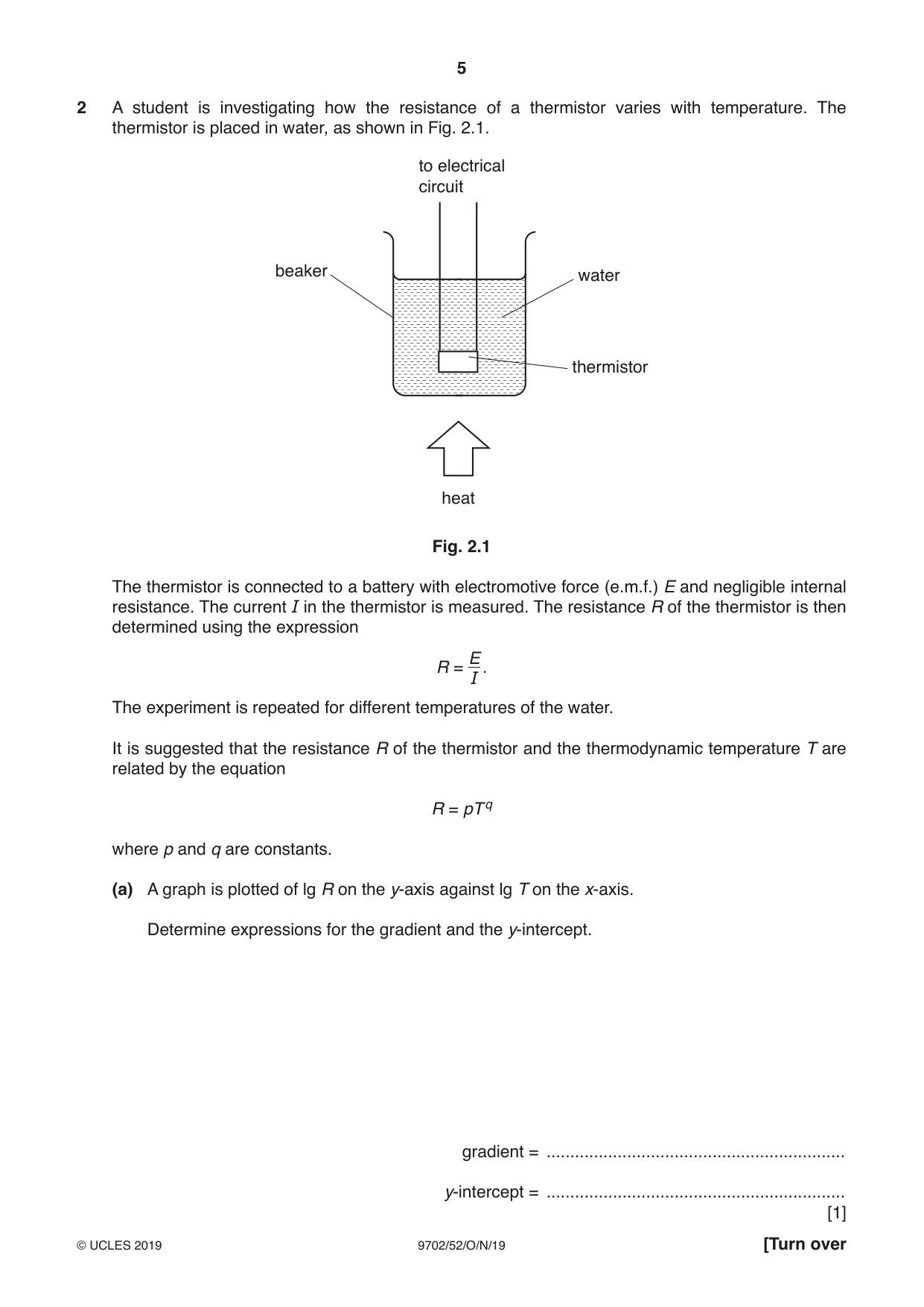 Cambridge A Level Physics 9702 2019 Oct/Nov Paper 5 · Variant 2 question paper, page 5 of 8
