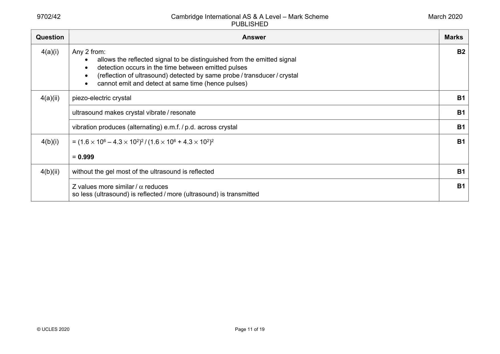 Mark scheme, page 11 of 19