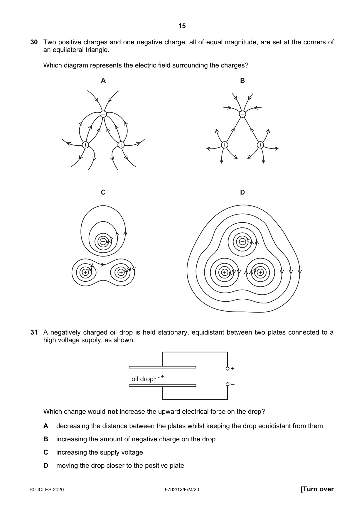Cambridge A Level Physics 9702 2020 Feb/March Paper 1 · Variant 2 question paper, page 15 of 20