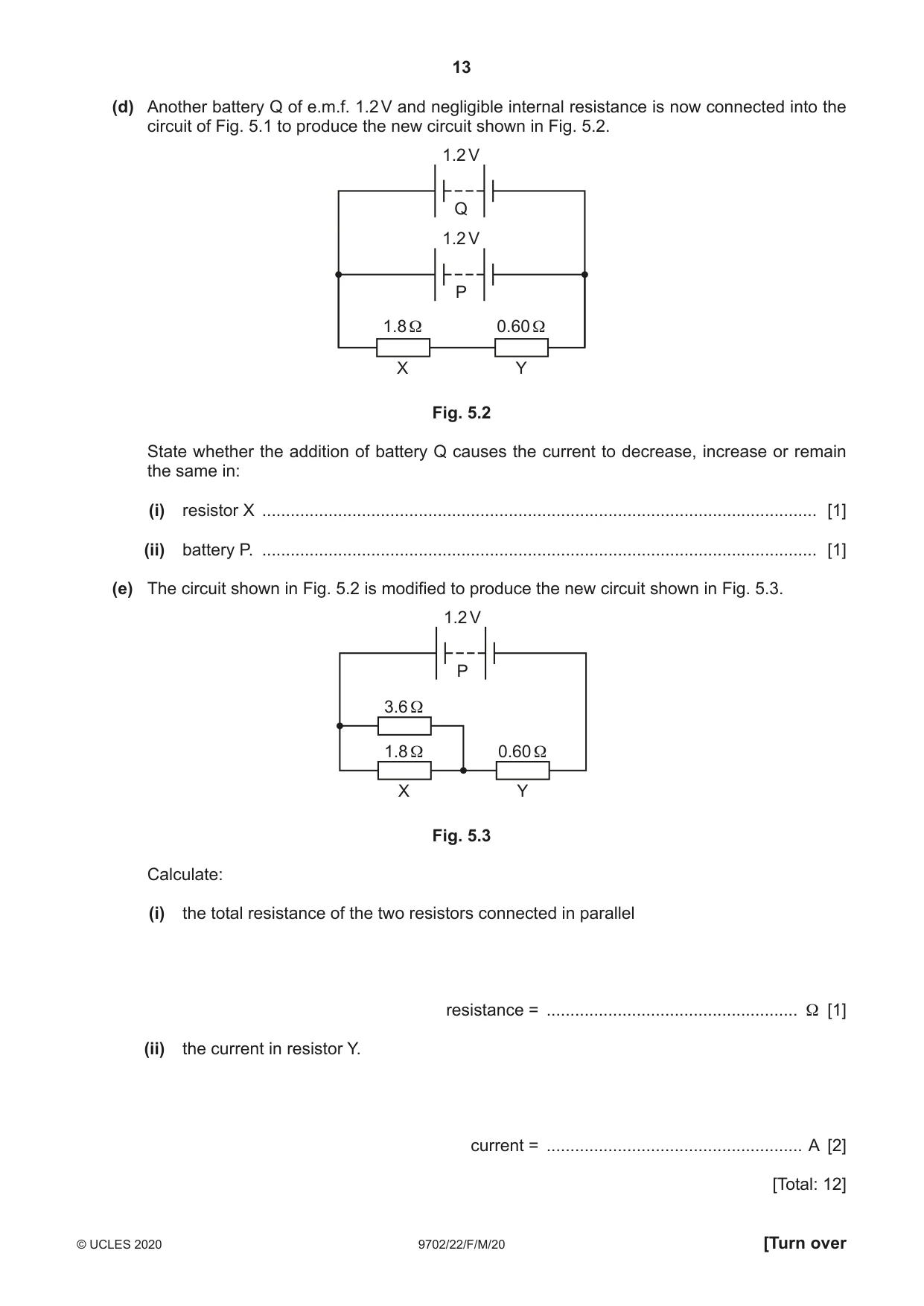 Cambridge A Level Physics 9702 2020 Feb/March Paper 2 · Variant 2 question paper, page 13 of 16