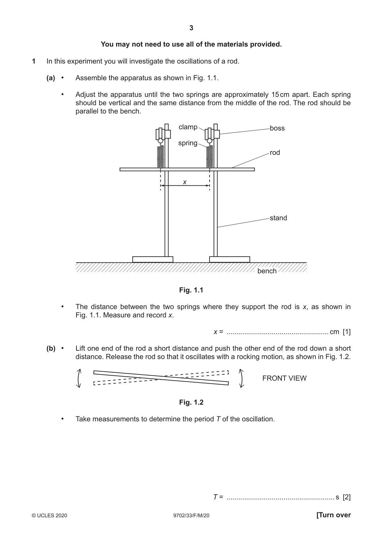 Cambridge A Level Physics 9702 2020 Feb/March Paper 3 · Variant 3 question paper, page 3 of 12