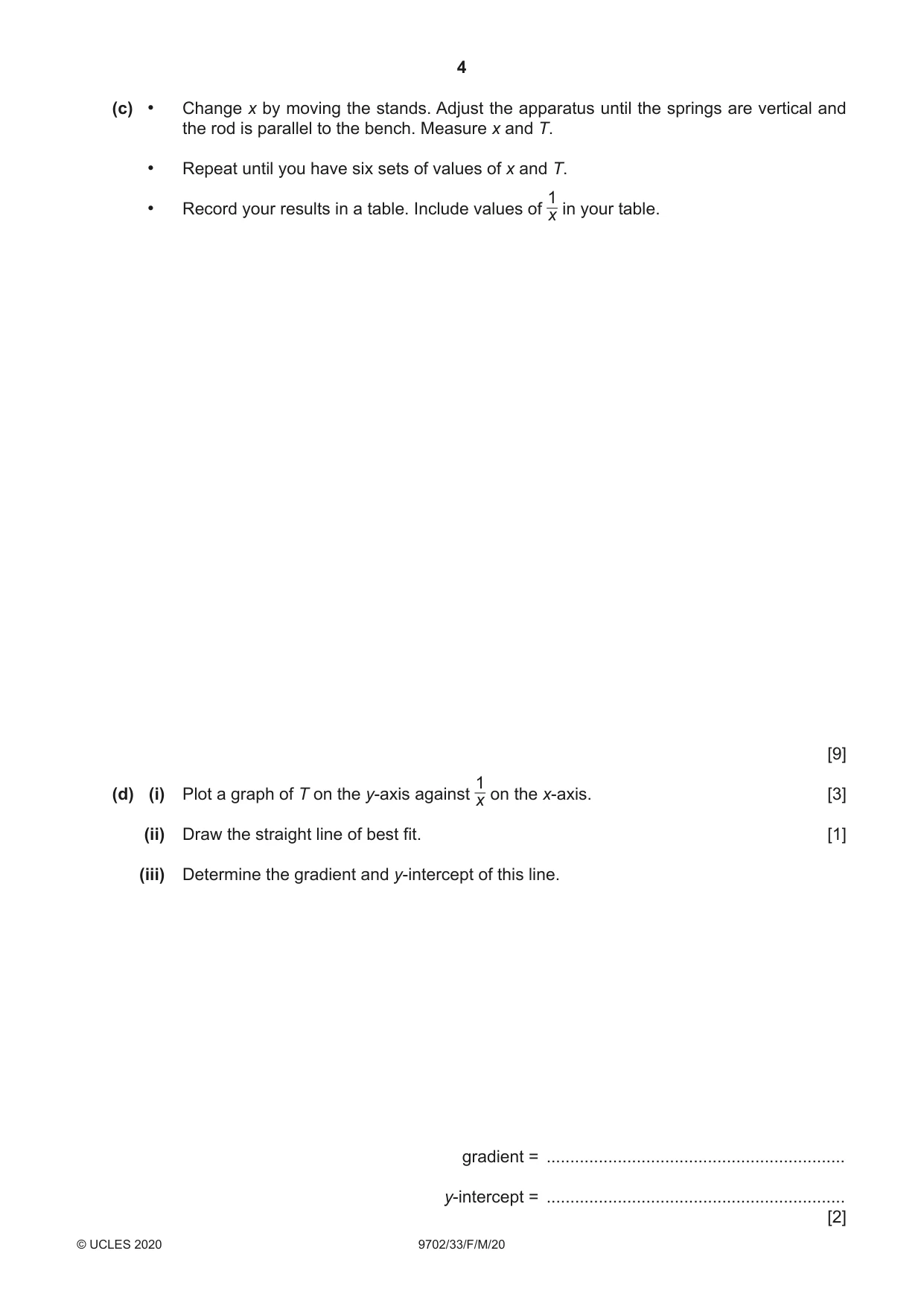 Cambridge A Level Physics 9702 2020 Feb/March Paper 3 · Variant 3 question paper, page 4 of 12