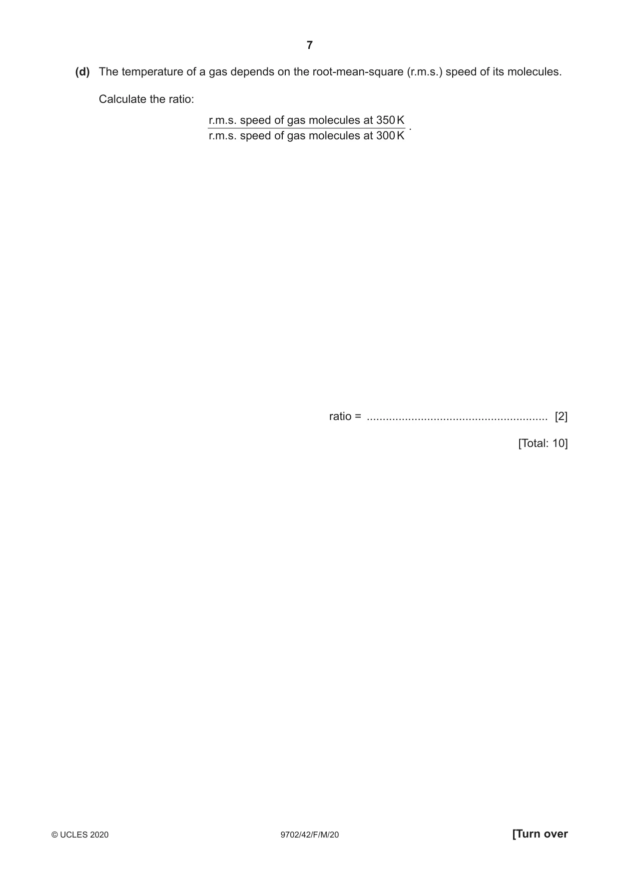 Cambridge A Level Physics 9702 2020 Feb/March Paper 4 · Variant 2 question paper, page 7 of 28