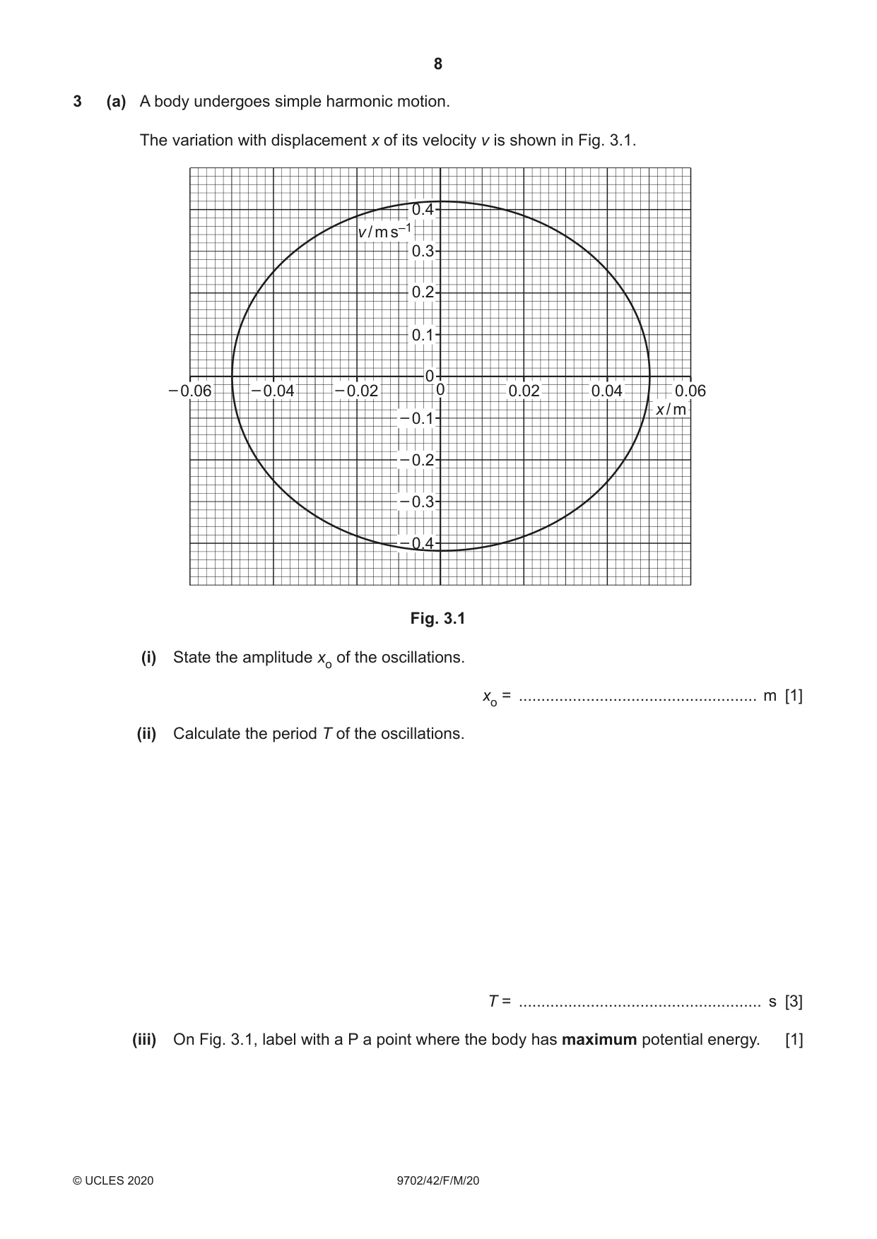 Cambridge A Level Physics 9702 2020 Feb/March Paper 4 · Variant 2 question paper, page 8 of 28