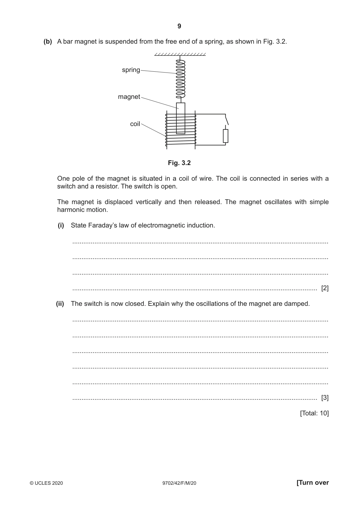 Cambridge A Level Physics 9702 2020 Feb/March Paper 4 · Variant 2 question paper, page 9 of 28