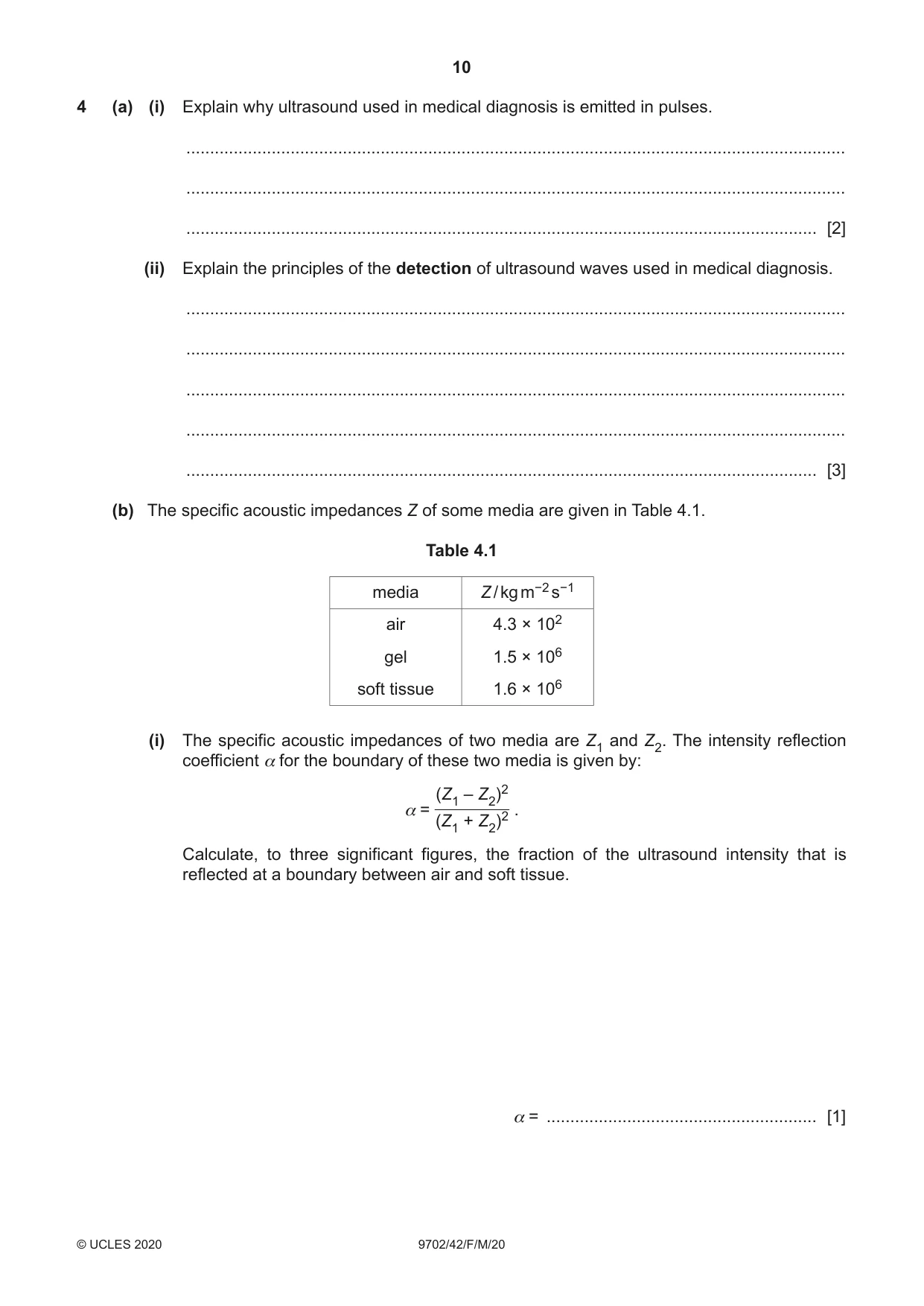 Cambridge A Level Physics 9702 2020 Feb/March Paper 4 · Variant 2 question paper, page 10 of 28