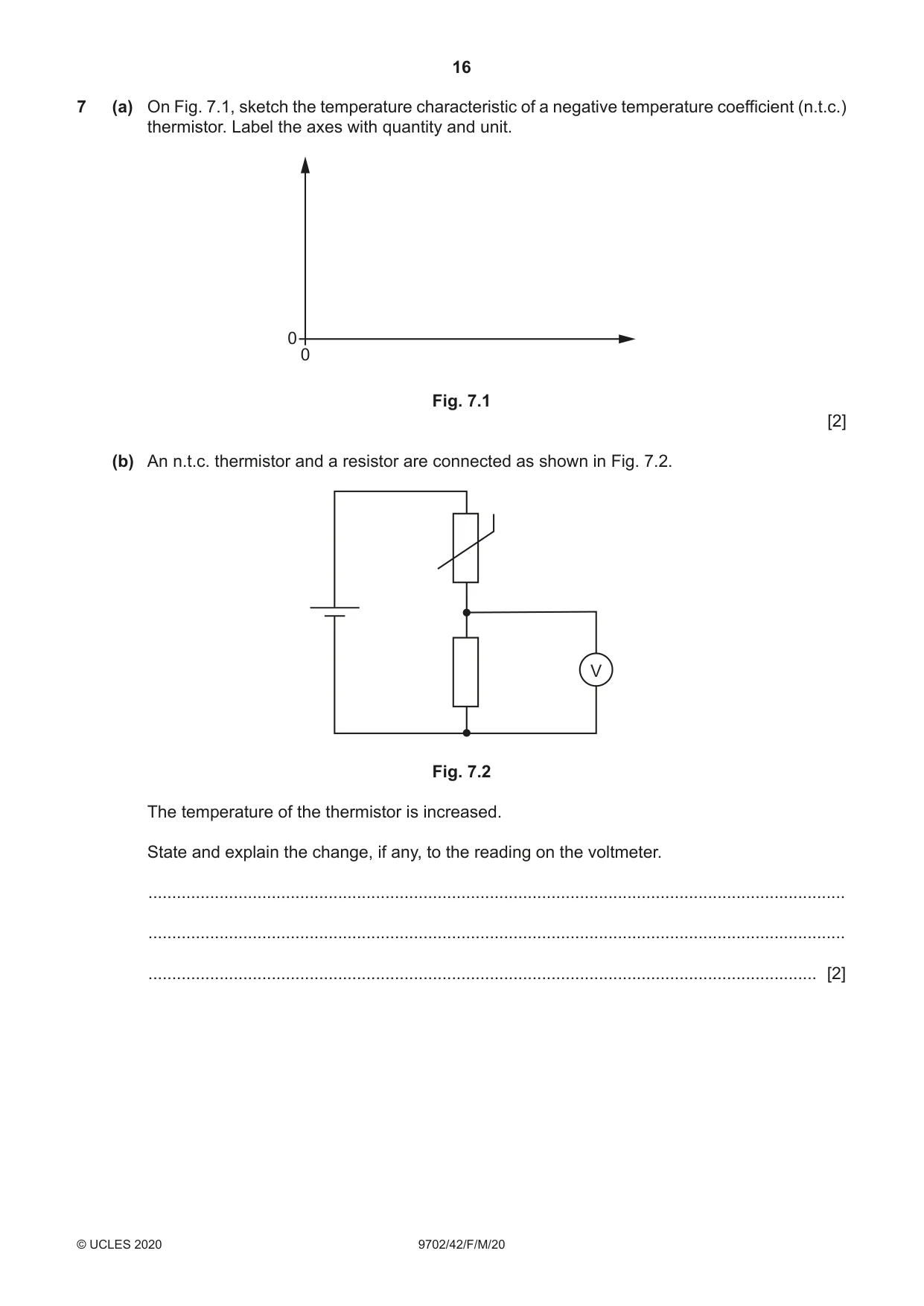 Cambridge A Level Physics 9702 2020 Feb/March Paper 4 · Variant 2 question paper, page 16 of 28