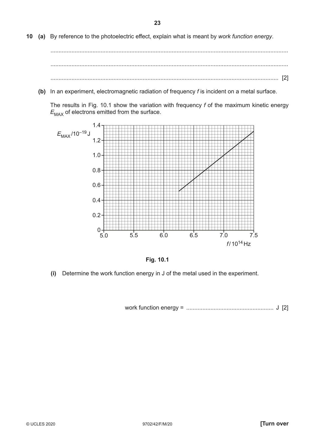 Cambridge A Level Physics 9702 2020 Feb/March Paper 4 · Variant 2 question paper, page 23 of 28
