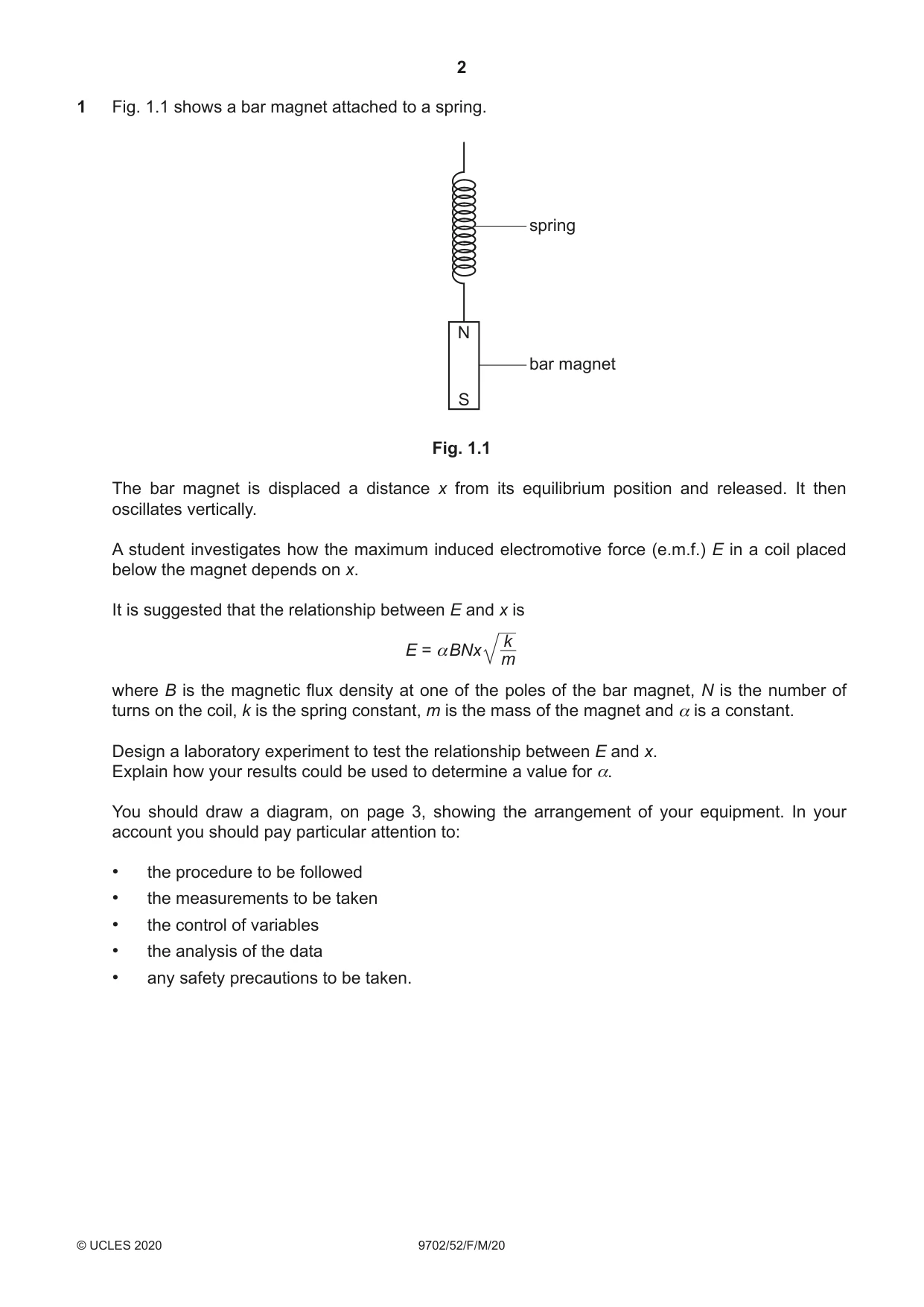 Cambridge A Level Physics 9702 2020 Feb/March Paper 5 · Variant 2 question paper, page 2 of 8