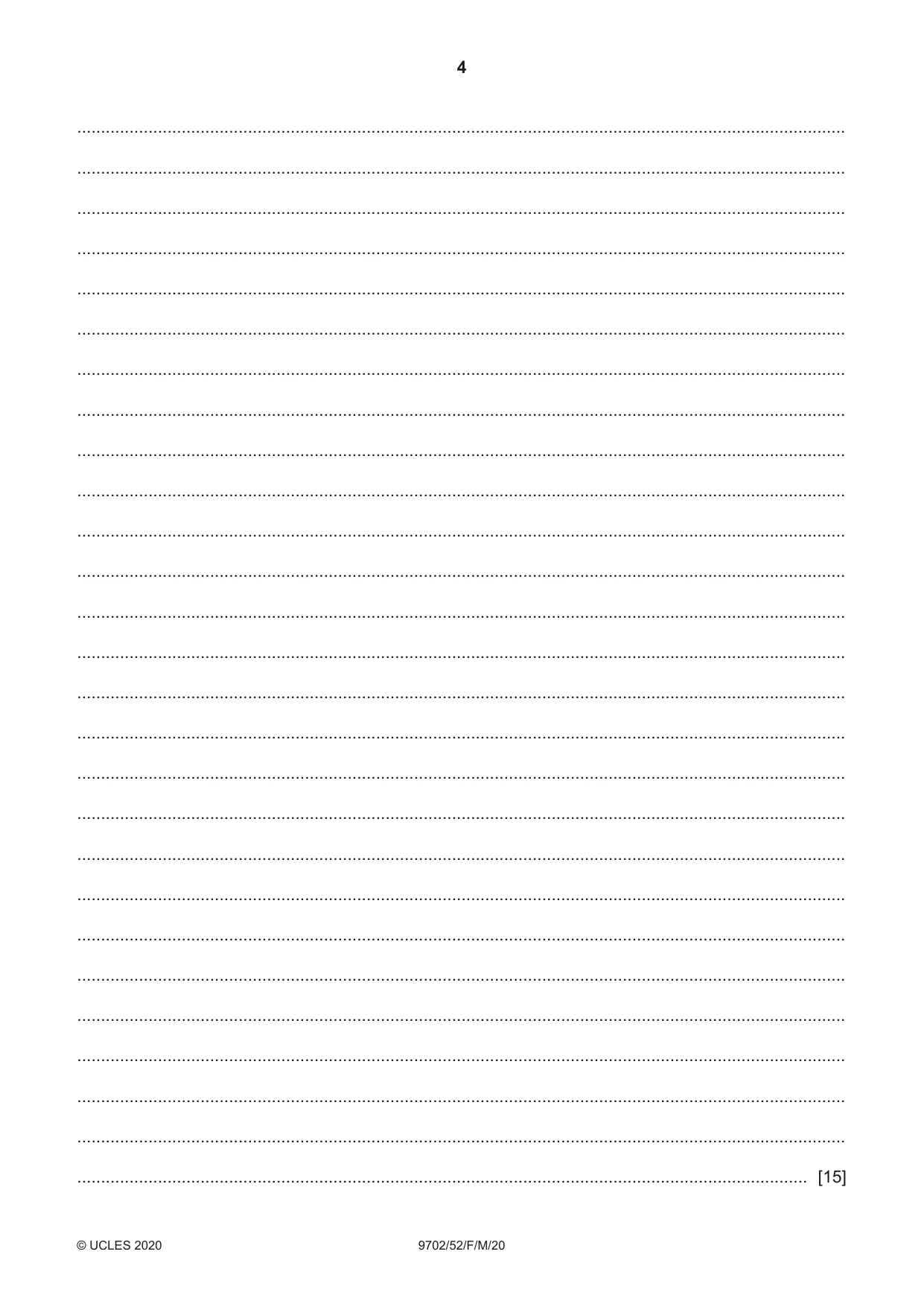 Cambridge A Level Physics 9702 2020 Feb/March Paper 5 · Variant 2 question paper, page 4 of 8