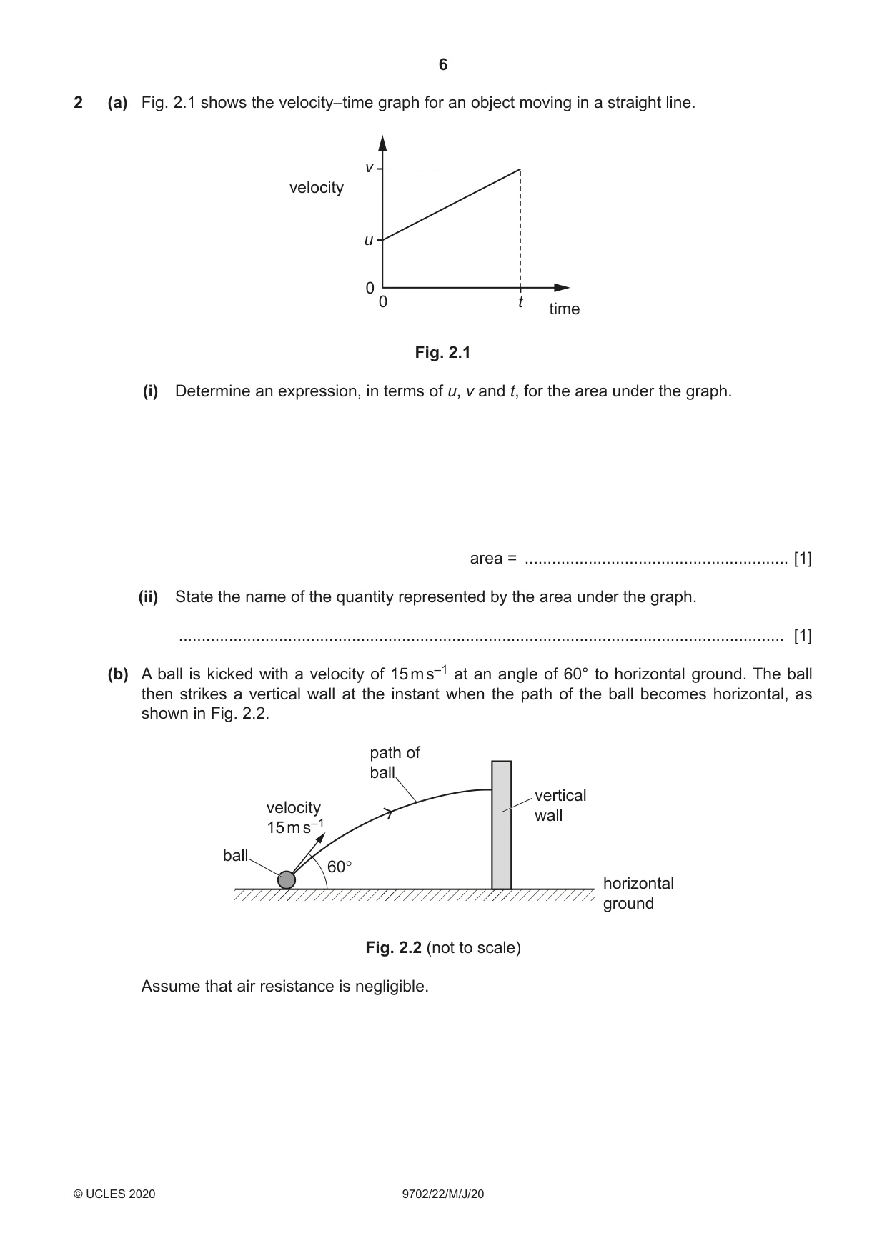 Cambridge A Level Physics 9702 2020 May/June Paper 2 · Variant 2 question paper, page 6 of 16