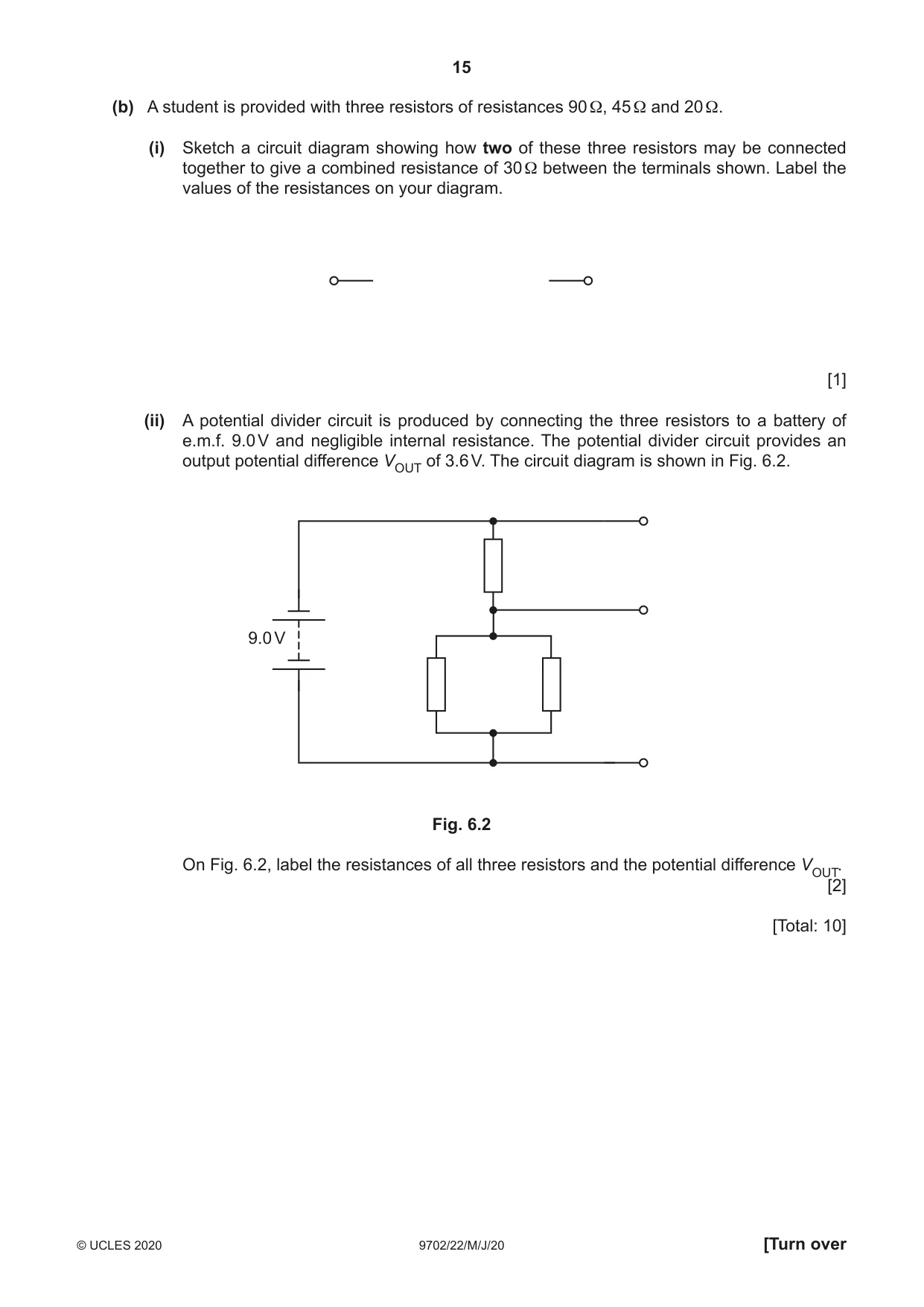 Cambridge A Level Physics 9702 2020 May/June Paper 2 · Variant 2 question paper, page 15 of 16
