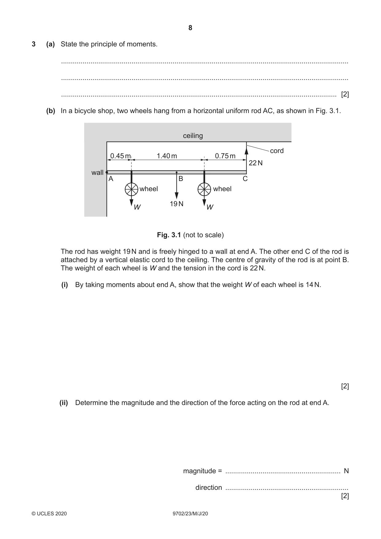 Cambridge A Level Physics 9702 2020 May/June Paper 2 · Variant 3 question paper, page 8 of 16