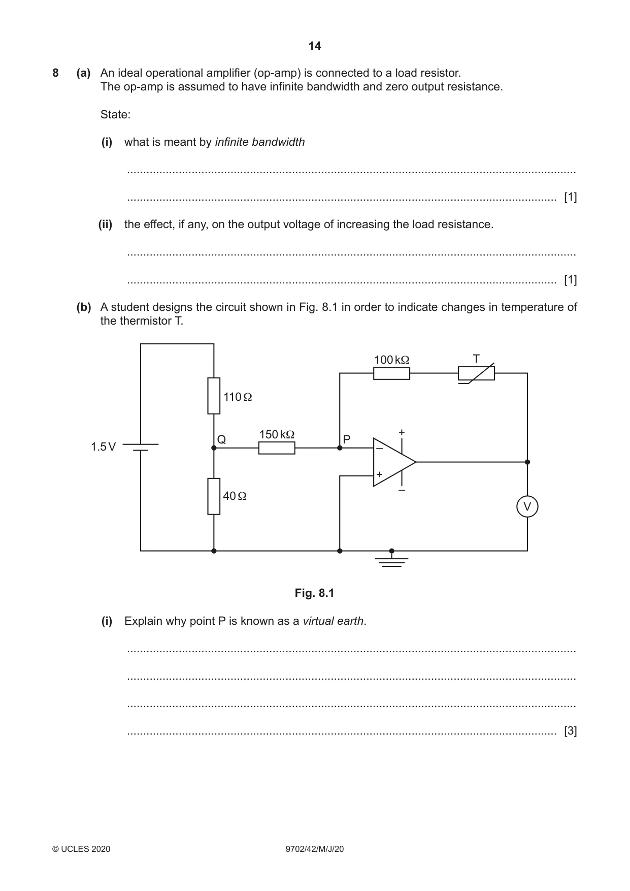 Cambridge A Level Physics 9702 2020 May/June Paper 4 · Variant 2 question paper, page 14 of 20