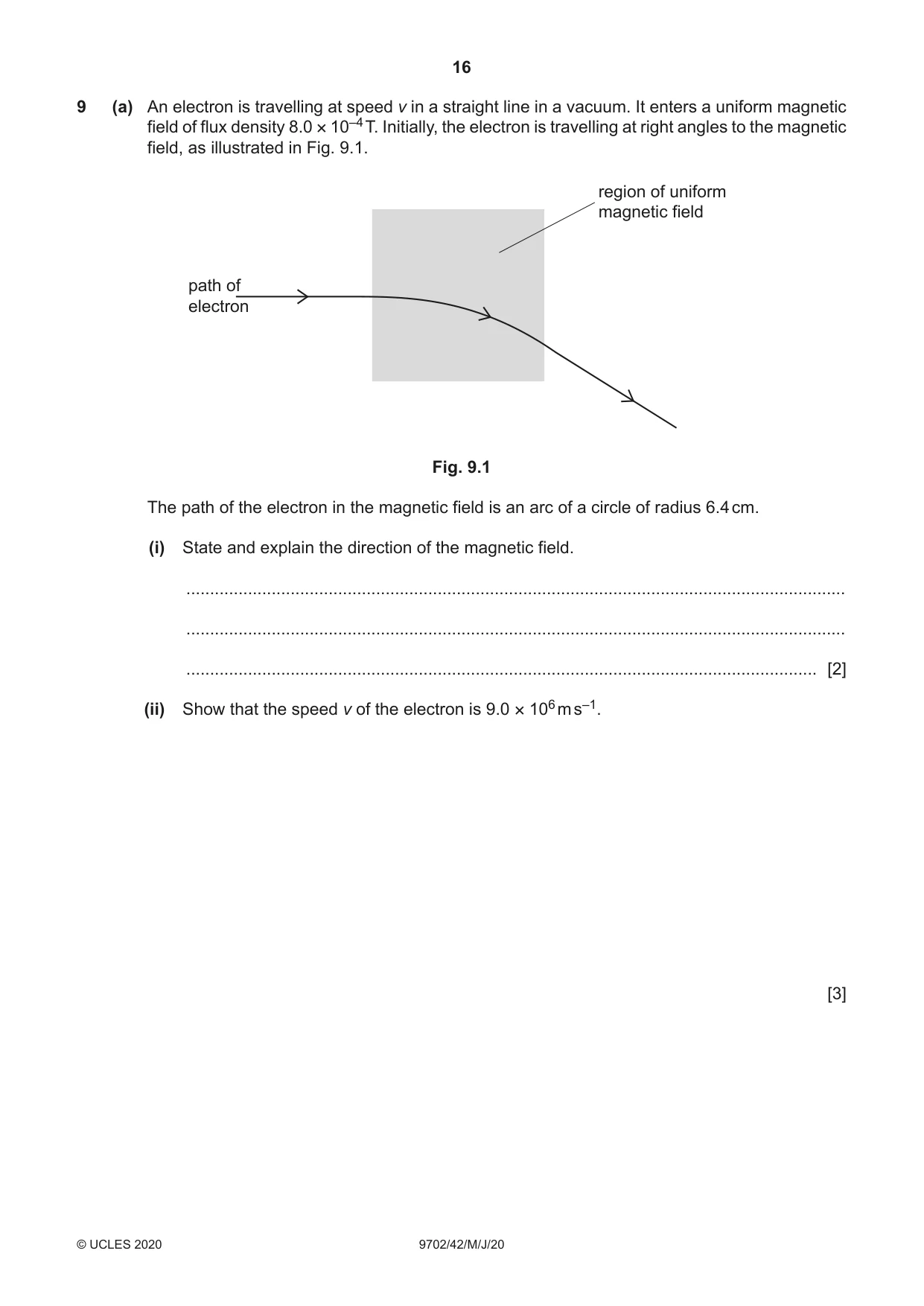 Cambridge A Level Physics 9702 2020 May/June Paper 4 · Variant 2 question paper, page 16 of 20
