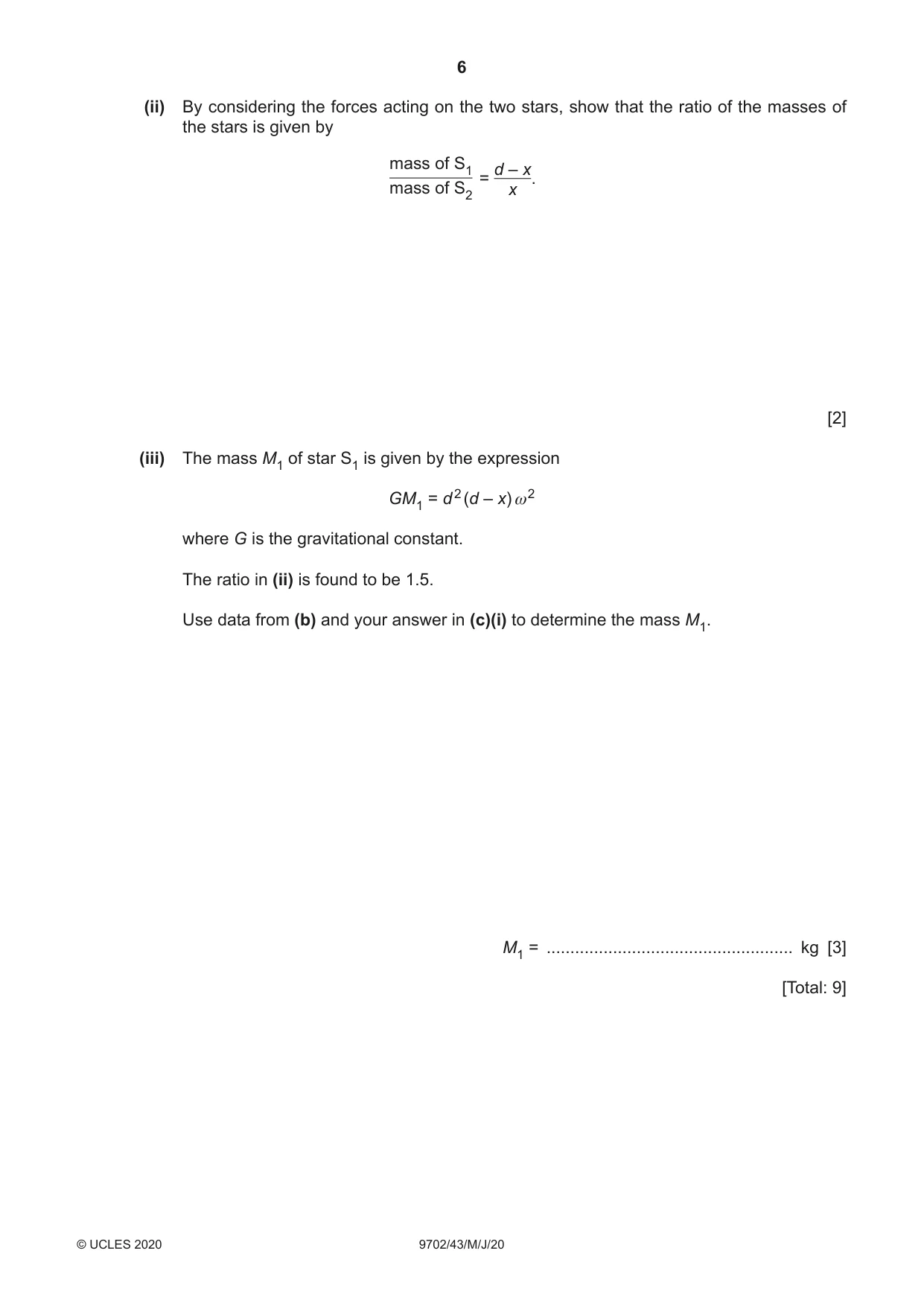 Cambridge A Level Physics 9702 2020 May/June Paper 4 · Variant 3 question paper, page 6 of 28