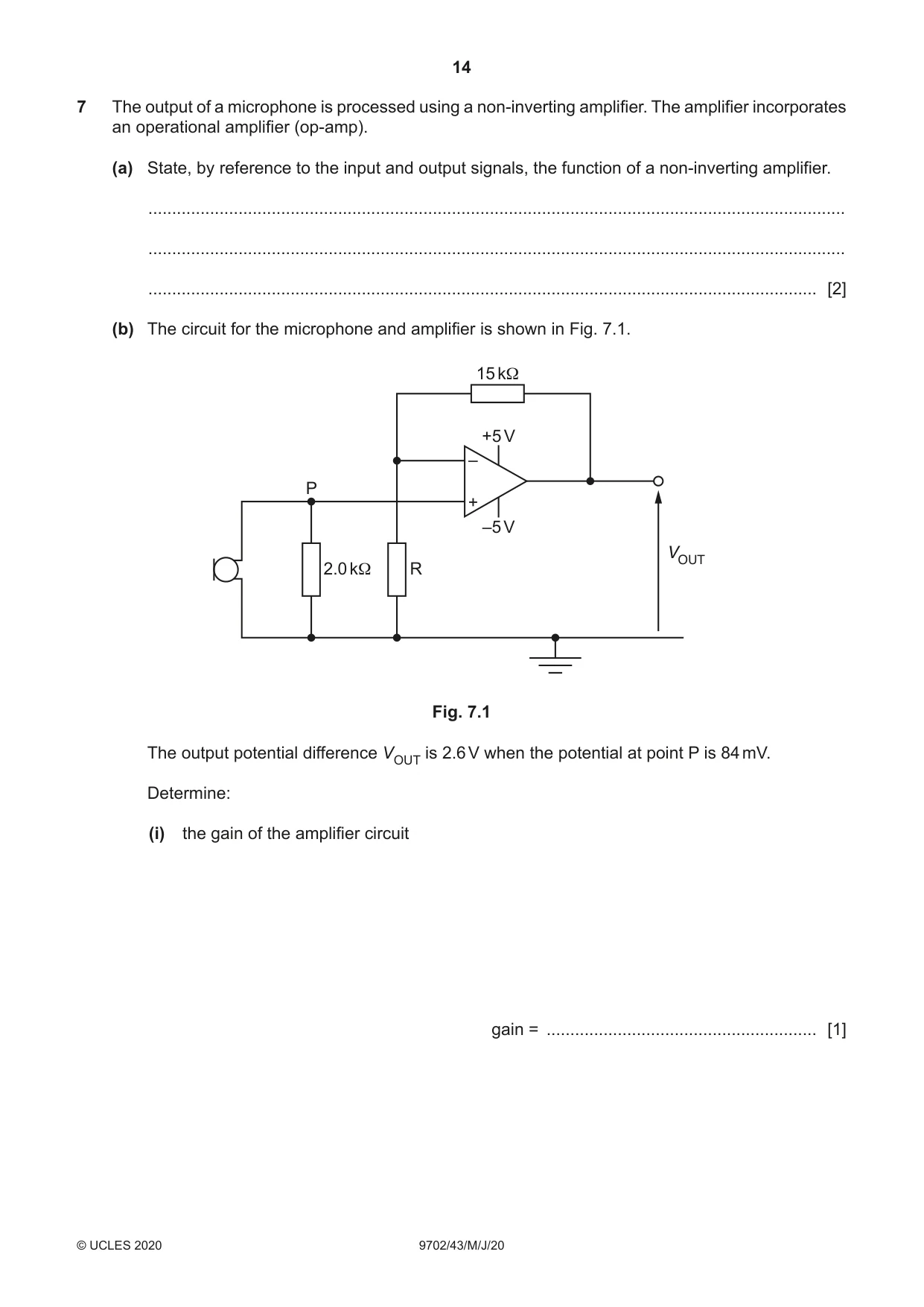 Cambridge A Level Physics 9702 2020 May/June Paper 4 · Variant 3 question paper, page 14 of 28