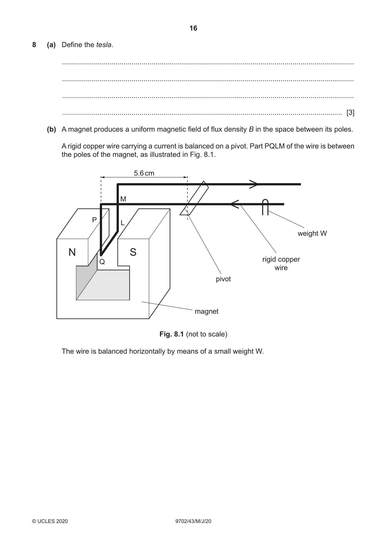 Cambridge A Level Physics 9702 2020 May/June Paper 4 · Variant 3 question paper, page 16 of 28