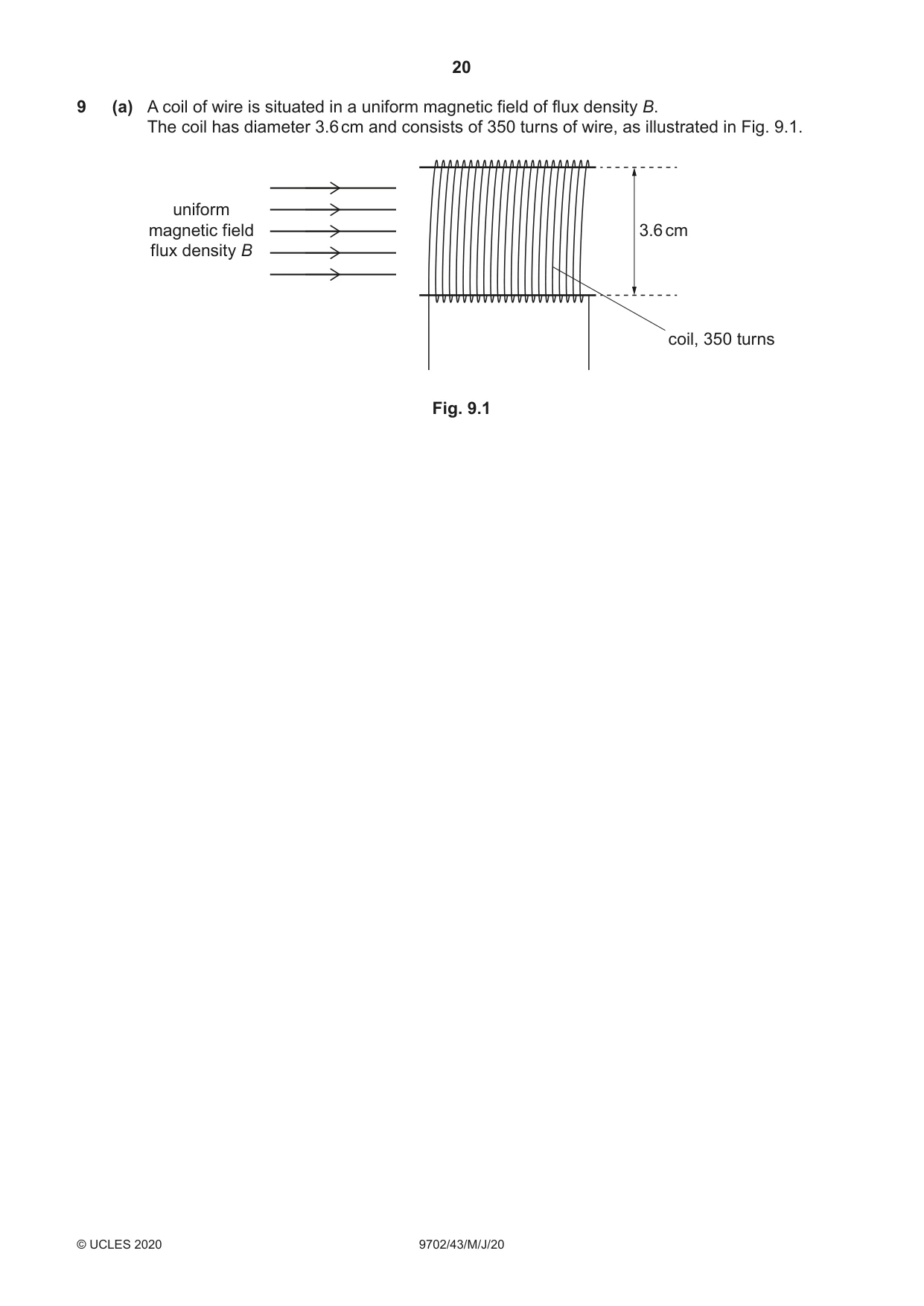 Cambridge A Level Physics 9702 2020 May/June Paper 4 · Variant 3 question paper, page 20 of 28