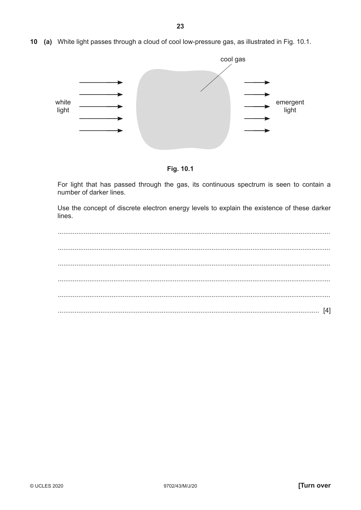 Cambridge A Level Physics 9702 2020 May/June Paper 4 · Variant 3 question paper, page 23 of 28