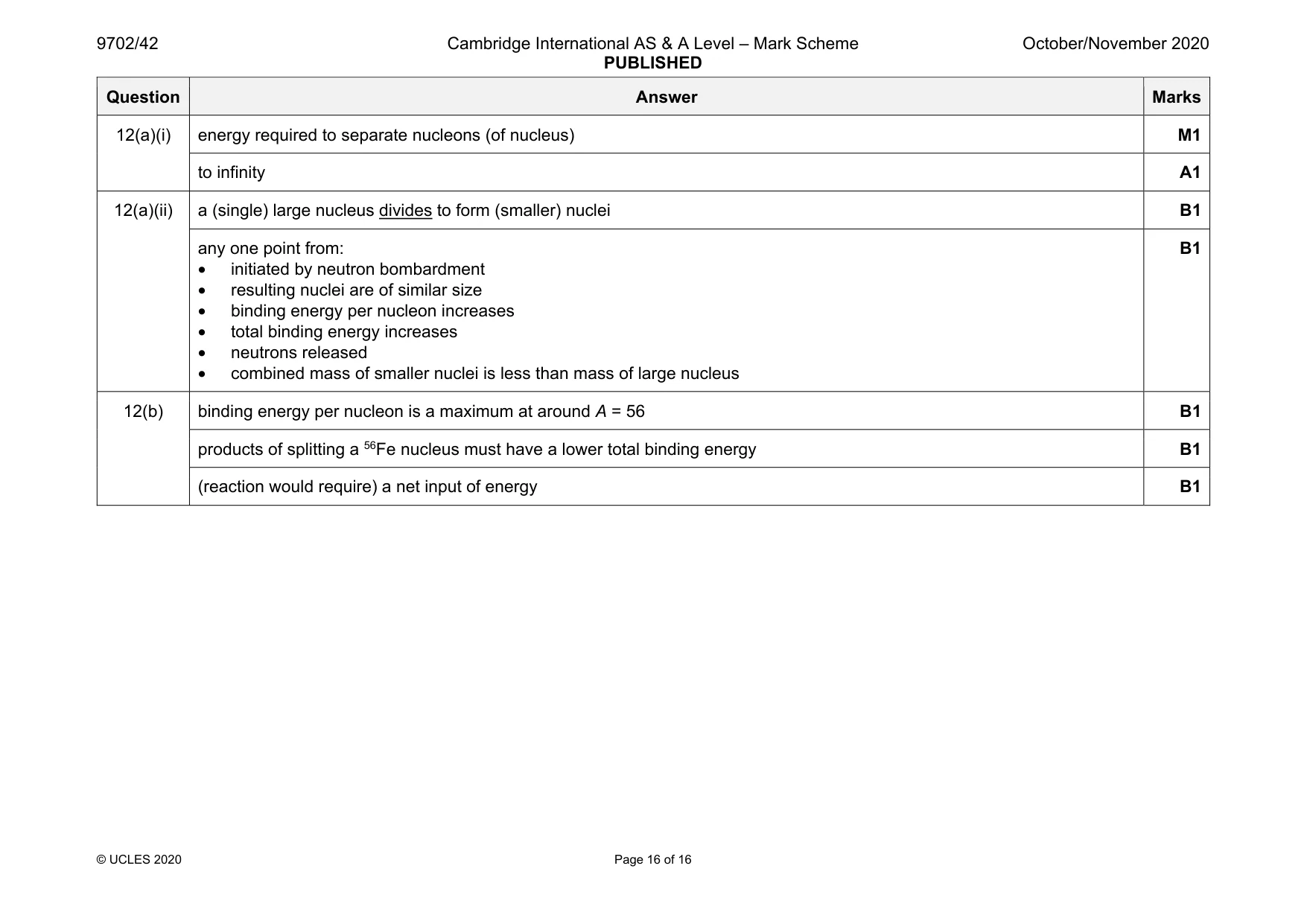 Mark scheme, page 16 of 16
