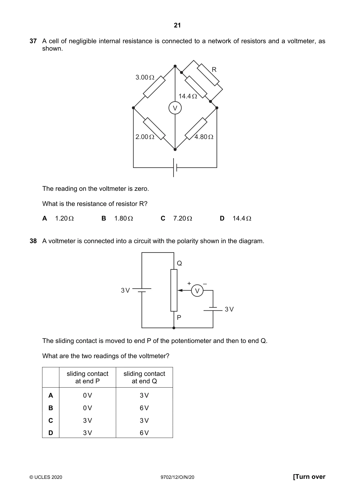 Cambridge A Level Physics 9702 2020 Oct/Nov Paper 1 · Variant 2 question paper, page 21 of 24