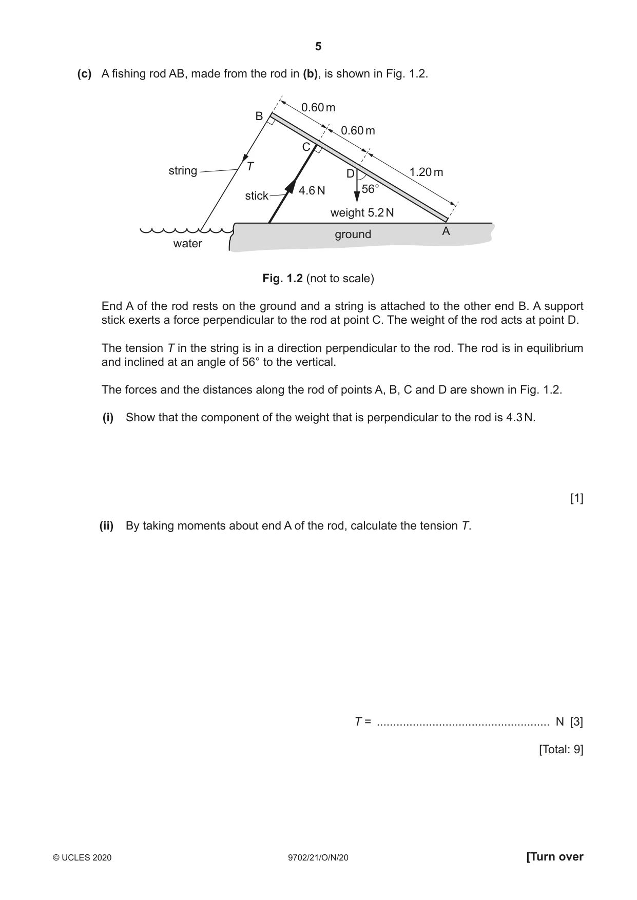 Cambridge A Level Physics 9702 2020 Oct/Nov Paper 2 · Variant 1 question paper, page 5 of 16