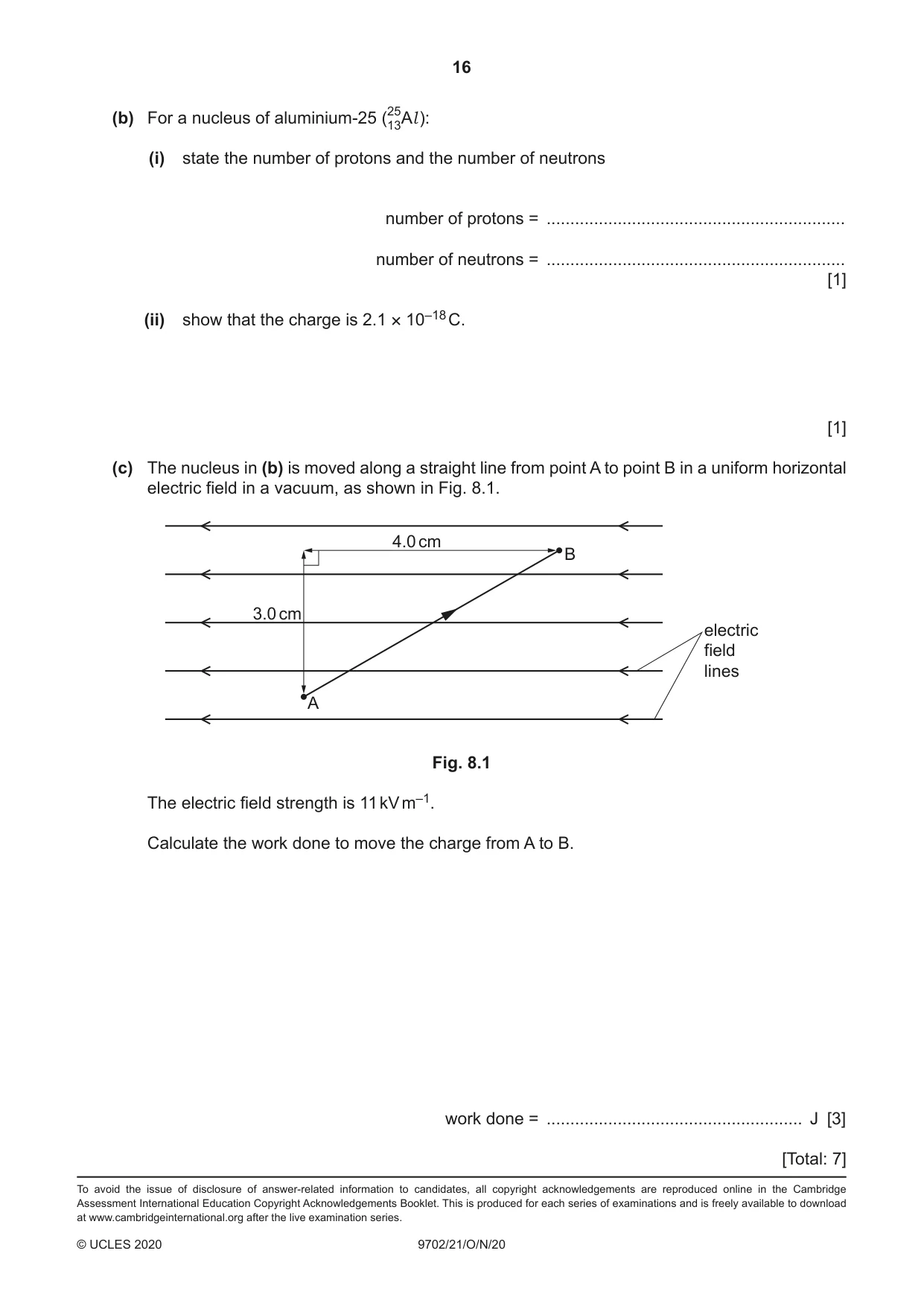 Cambridge A Level Physics 9702 2020 Oct/Nov Paper 2 · Variant 1 question paper, page 16 of 16
