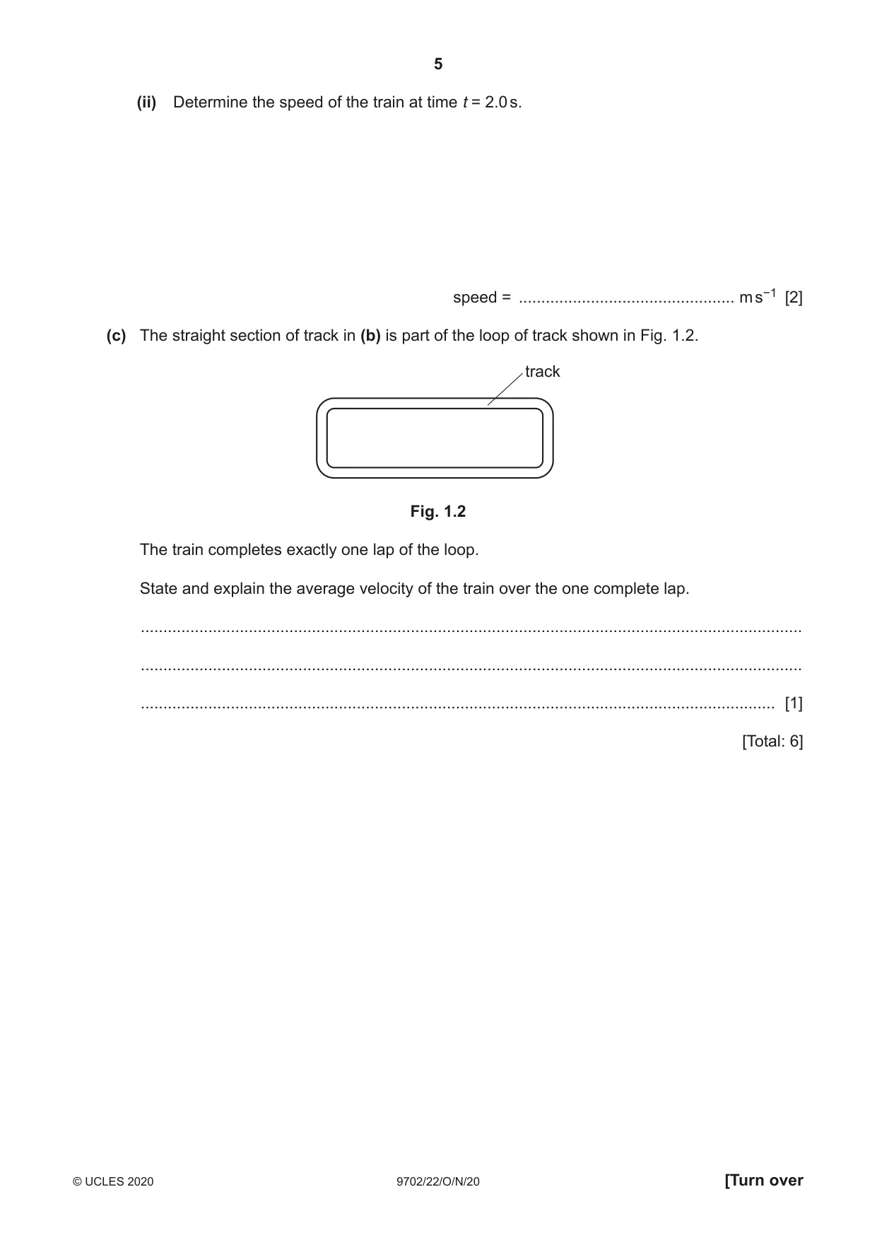 Cambridge A Level Physics 9702 2020 Oct/Nov Paper 2 · Variant 2 question paper, page 5 of 20