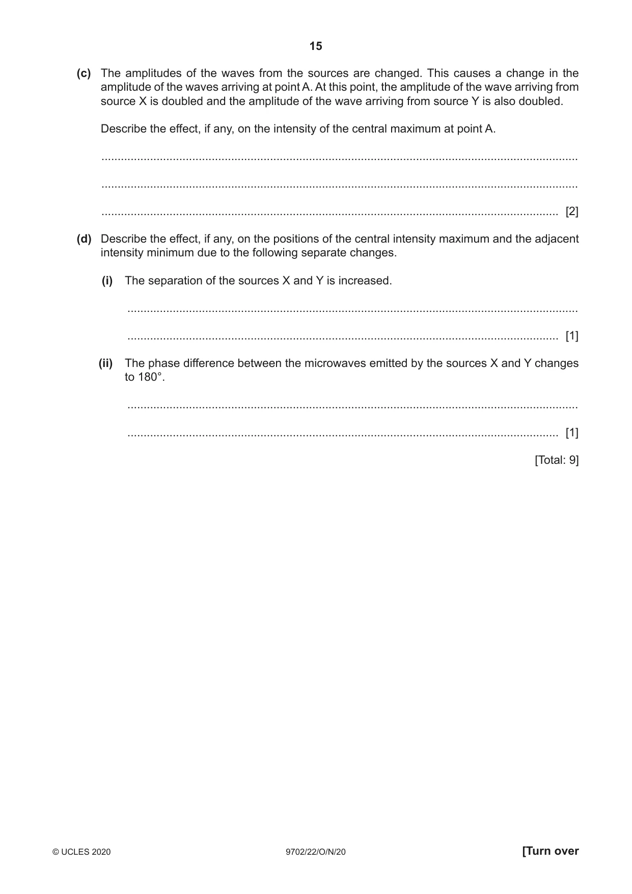 Cambridge A Level Physics 9702 2020 Oct/Nov Paper 2 · Variant 2 question paper, page 15 of 20