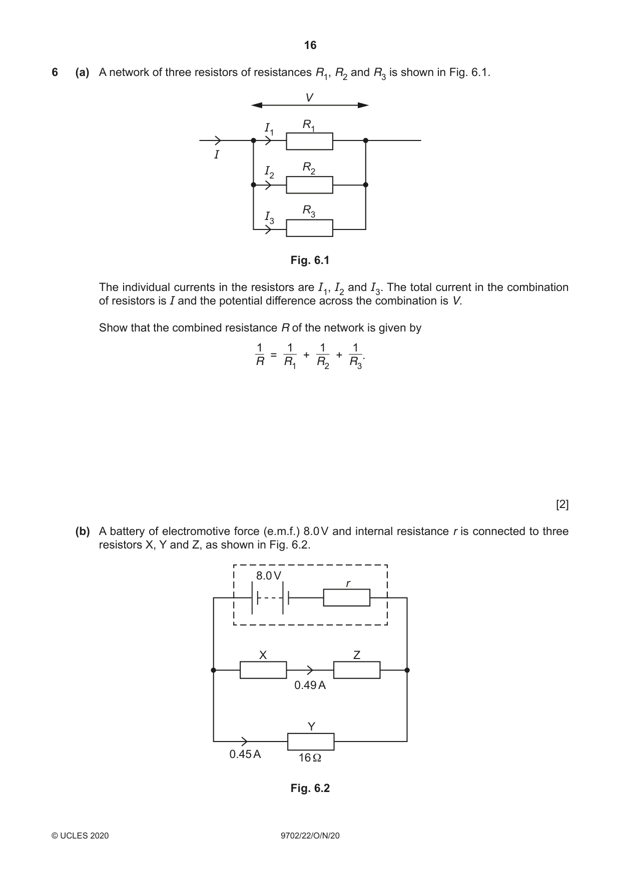 Cambridge A Level Physics 9702 2020 Oct/Nov Paper 2 · Variant 2 question paper, page 16 of 20